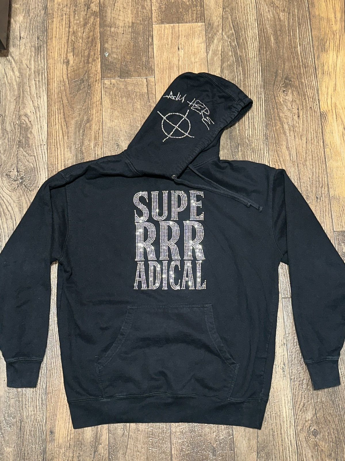 Superrradical rhinestone clearance hoodie