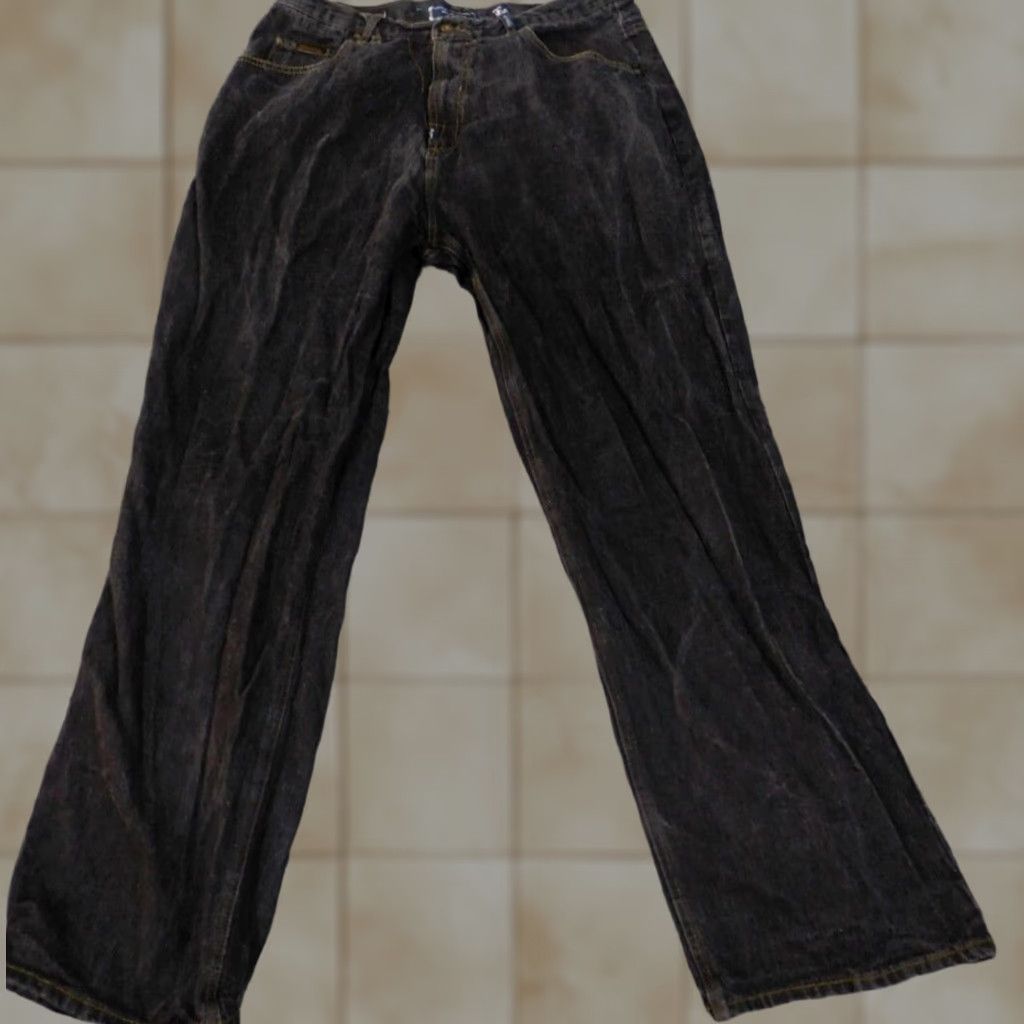 Etro VINTAGE LRG Jeans 40 Black Men Hip Hop Baggy Straight Denim Zipper 32 Inseam Mid Rise Cotton Regal Vintage Theme Mens Size US 40 / EU 56 - 1 Thumbnail