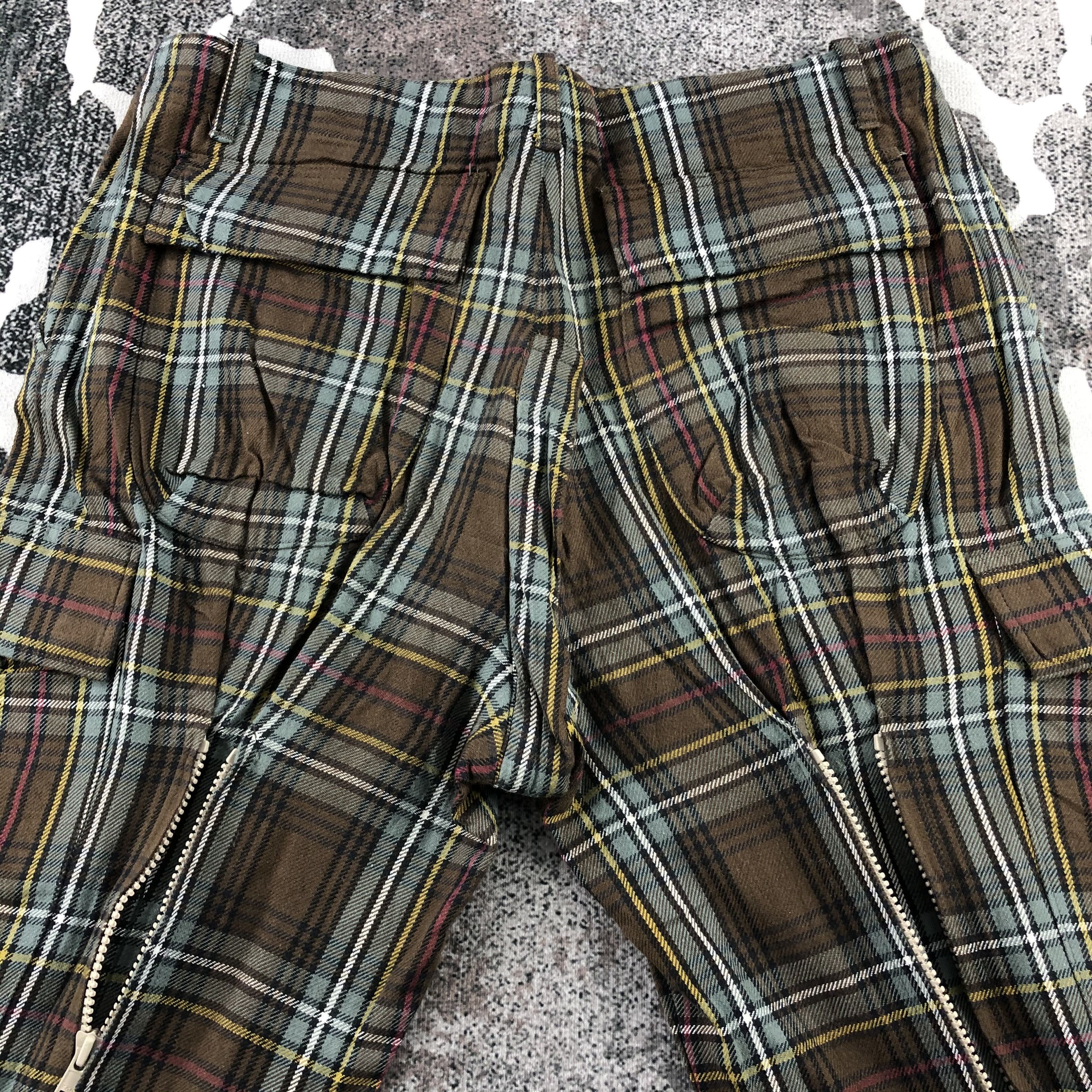 Japanese Brand Roc Star x Mad Hectic Cargo Pants Checked Trousers Size US 34 / EU 50 - 4 Thumbnail