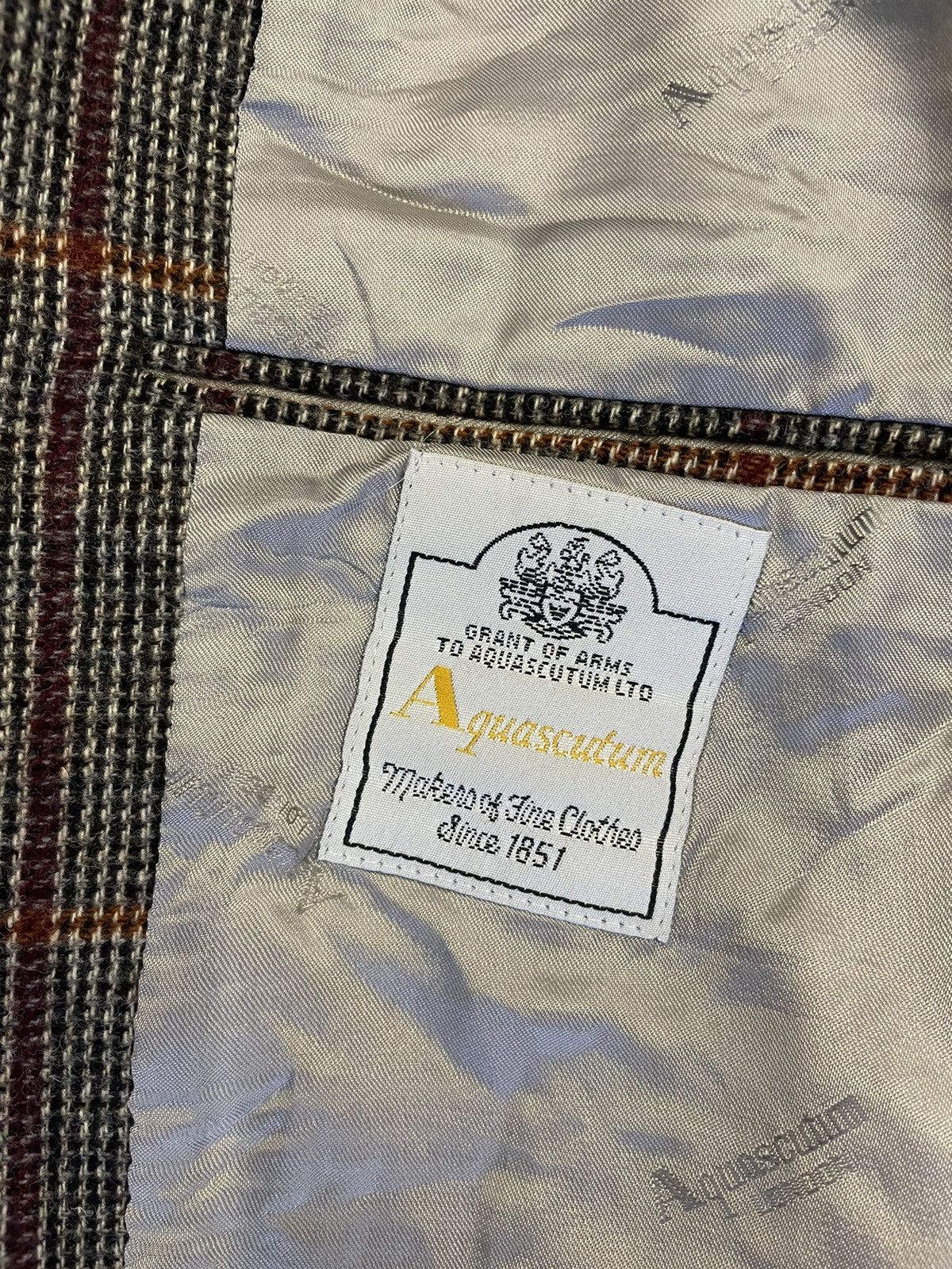 Aquascutum × Vintage Vintage Windowpane Check Wool Tweed Jacket Size 42R - 6 Thumbnail