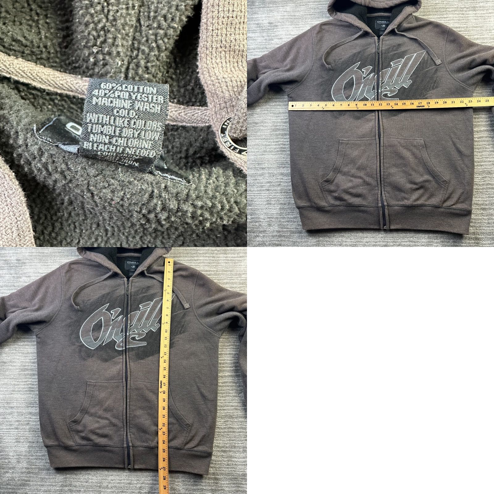 O'Neill VINTAGE O'Neill Hoodie Mens Large Brown Grunge Surf Skate Y2K Size US L / EU 52-54 / 3 - 8 Thumbnail