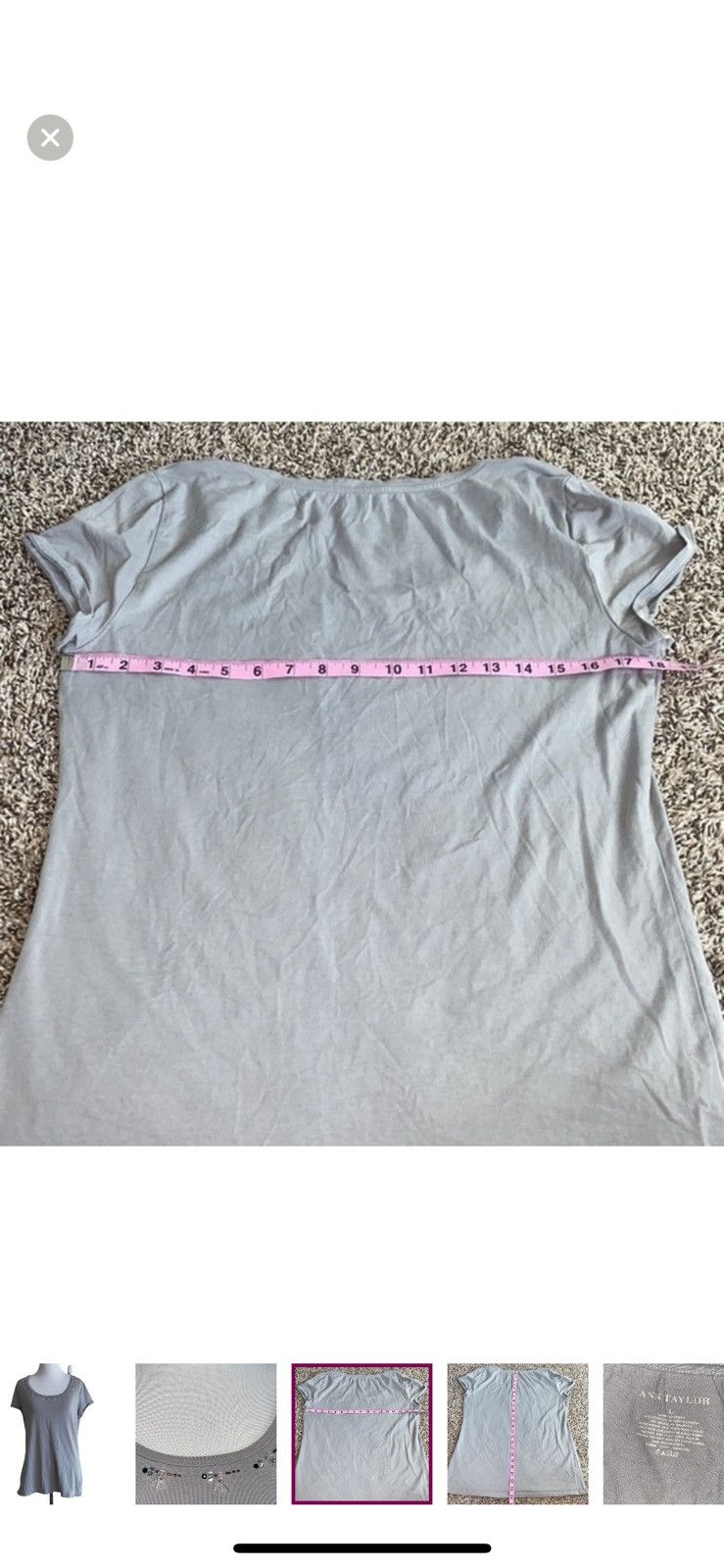 Ann Taylor Ann Taylor large beaded neck tee Size L / US 10 / IT 46 - 3 Thumbnail