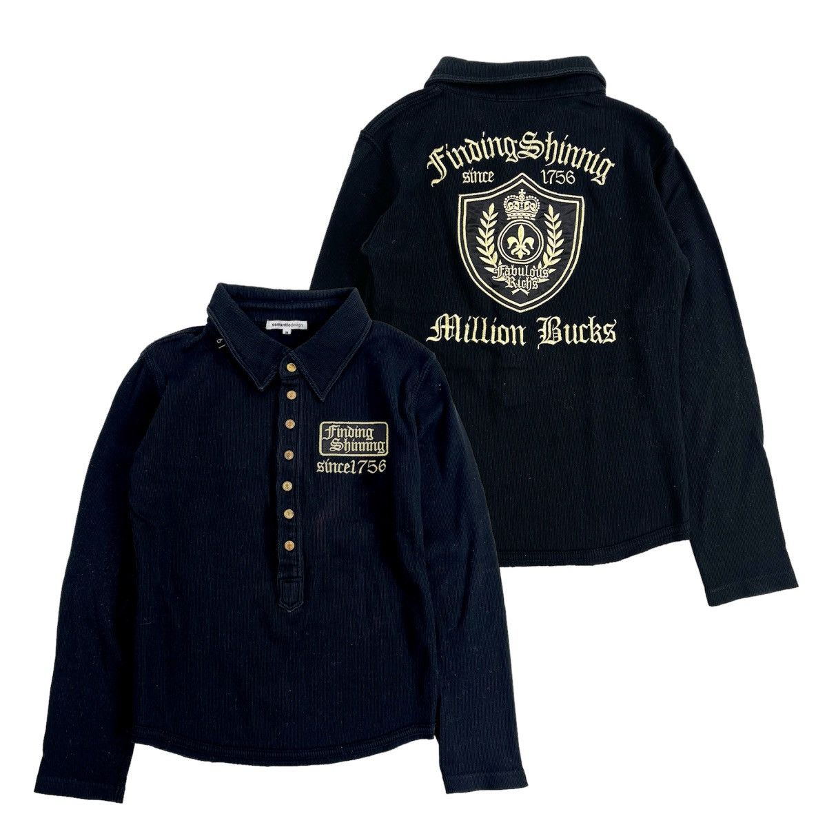 If Six Was Nine × Japanese Brand × Le Grande Bleu (L.G.B.) Semantic Design Grunge Poem Cross Button Long Sleeve Size M / US 6-8 / IT 42-44 - 1 Thumbnail