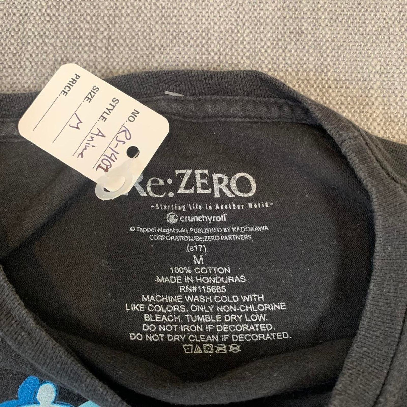 Anime Re:Zero Anime Black graphic T-Shirt Womans Medium Size US M / EU 48-50 / 2 - 4 Thumbnail