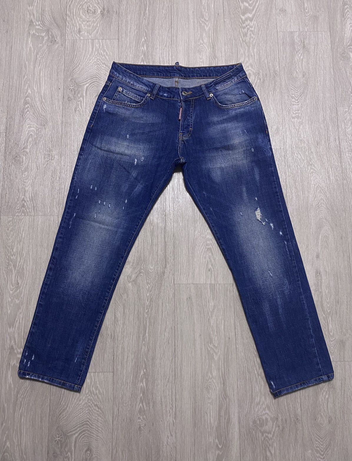 Dsquared2 Dsquared2 Distressed Washed Torn Denim Jeans Big Leather Tag Size US 38 / EU 54 - 21 Thumbnail