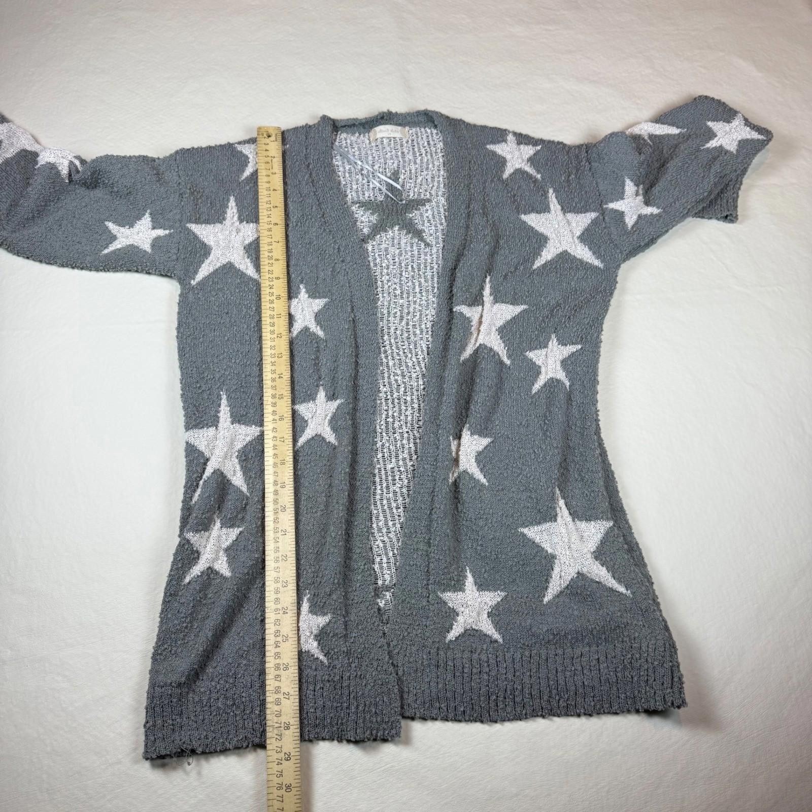 Other Altar'd State Women Grey Star Popcorn Knit Cardigan XS Size XS / US 0-2 / IT 36-38 - 7 Thumbnail