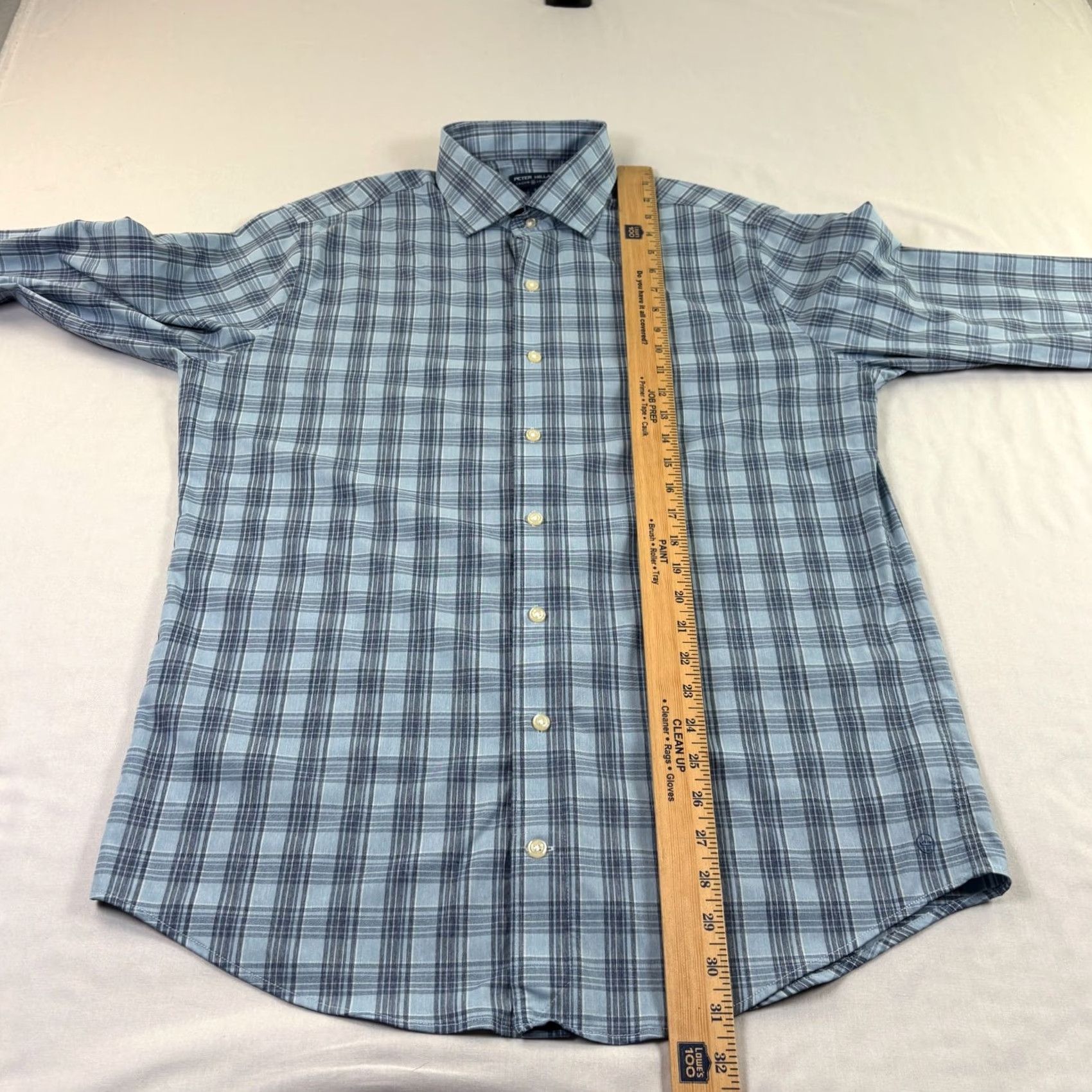 Peter Millar VINTAGE Peter Millar Shirt Mens Large Blue Crown Crafted Button Up Performance Stretch Size US L / EU 52-54 / 3 - 5 Thumbnail