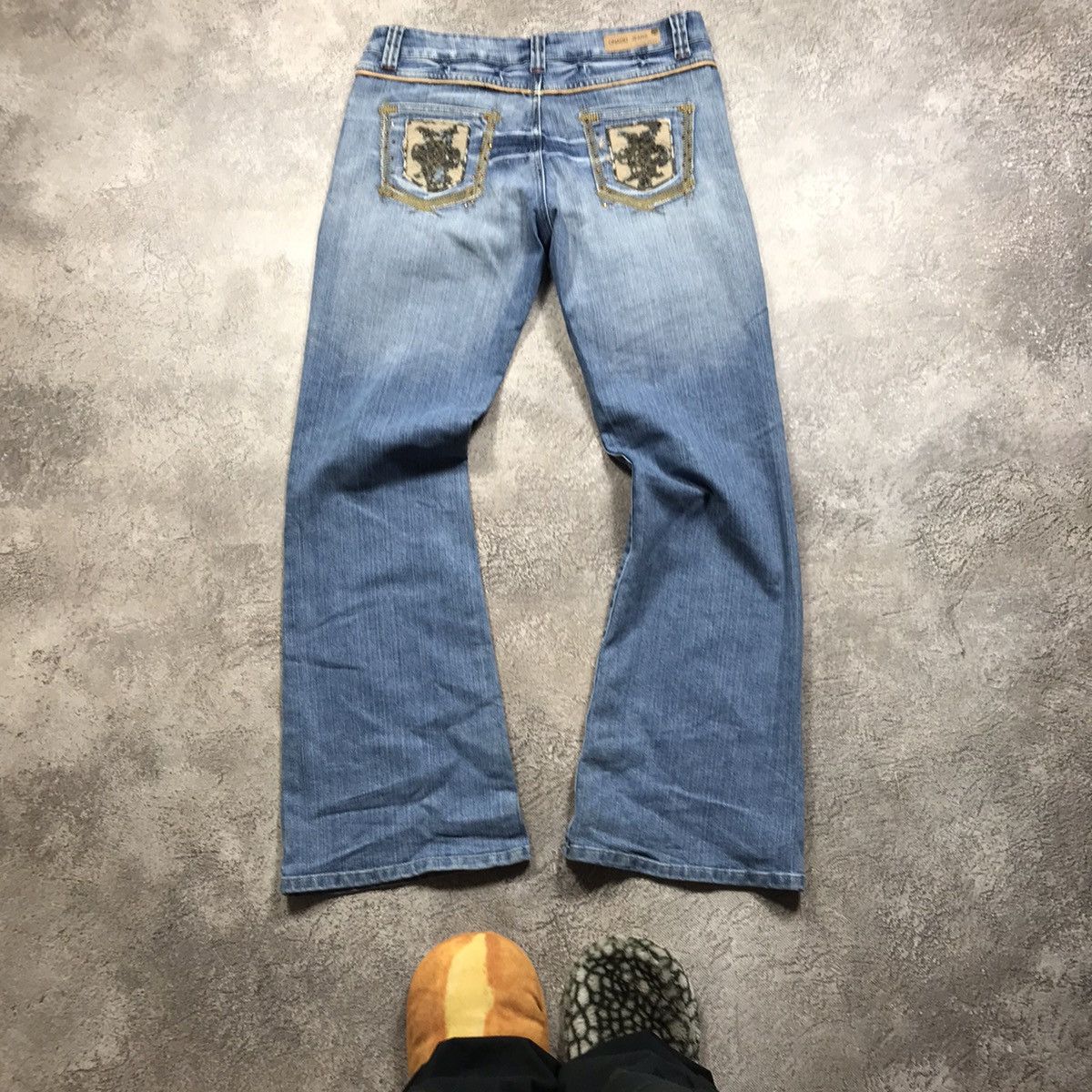 Vintage Vintage 90s Distressed Baggy Wide Leg Jeans Grunge Y2K 30 Size 30" / US 8 / IT 44 - 4 Thumbnail
