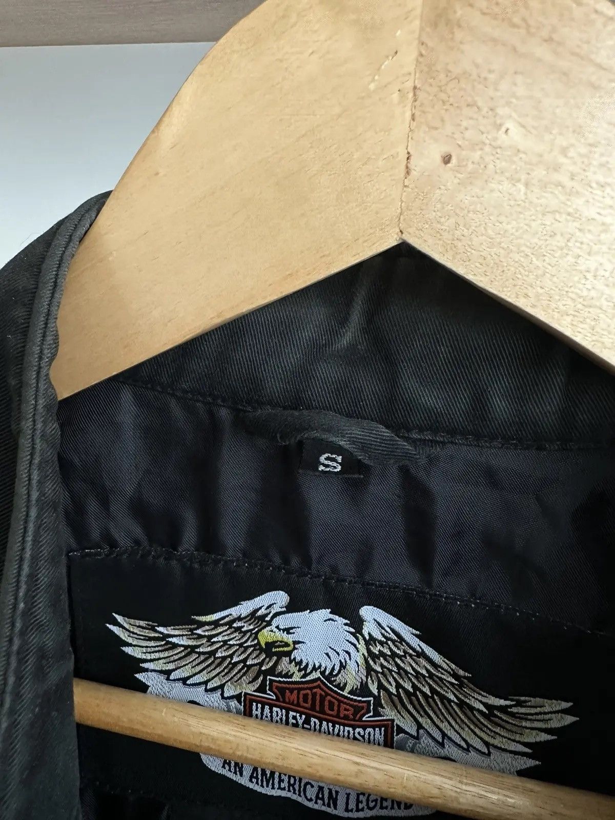 Harley Davidson × Vintage Vintage Harley-Davidson Big Logo Moto Black Jacket Size US S / EU 44-46 / 1 - 9 Thumbnail