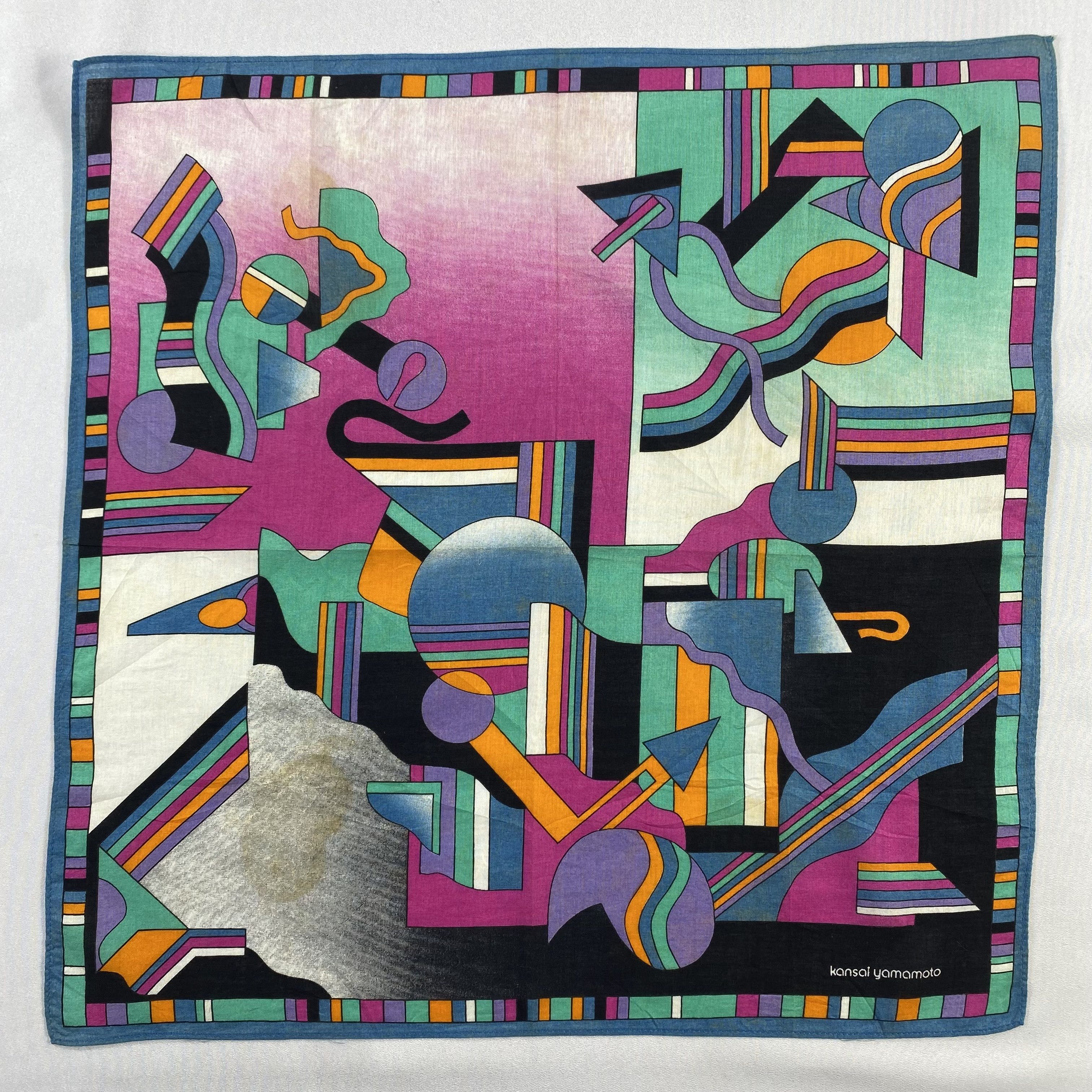 Kansai Yamamoto × Vintage Kansai Yamamoto Bandana/ Handkerchief / Neckerchief-P1857 Size ONE SIZE - 1 Thumbnail