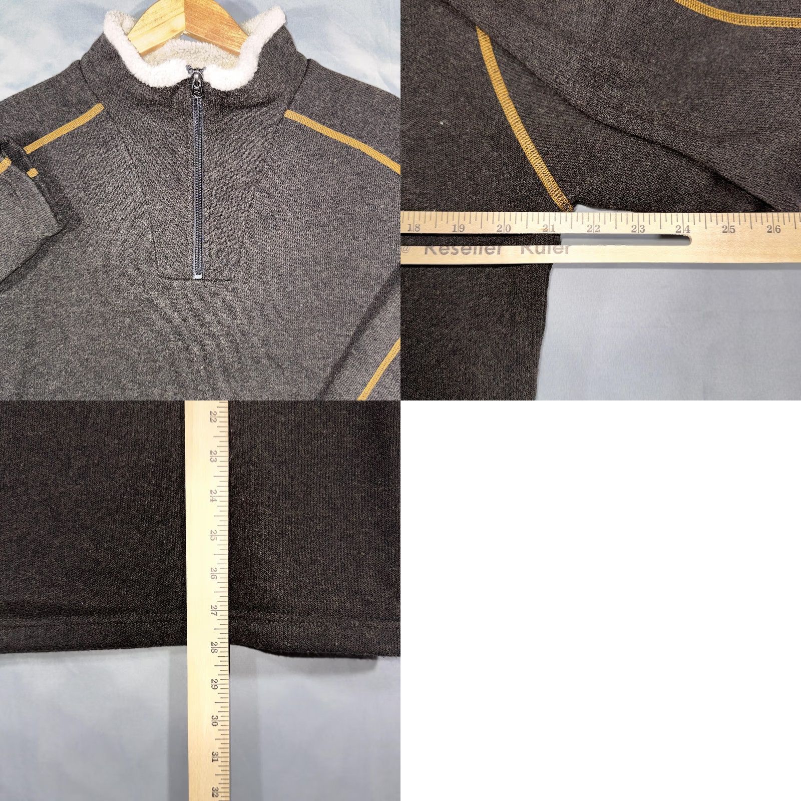 Vintage Kuhl Mens Large Gray Alfpaca Fleece Pullover 1/4 Zip Mock Neck Sweater Size US L / EU 52-54 / 3 - 8 Thumbnail