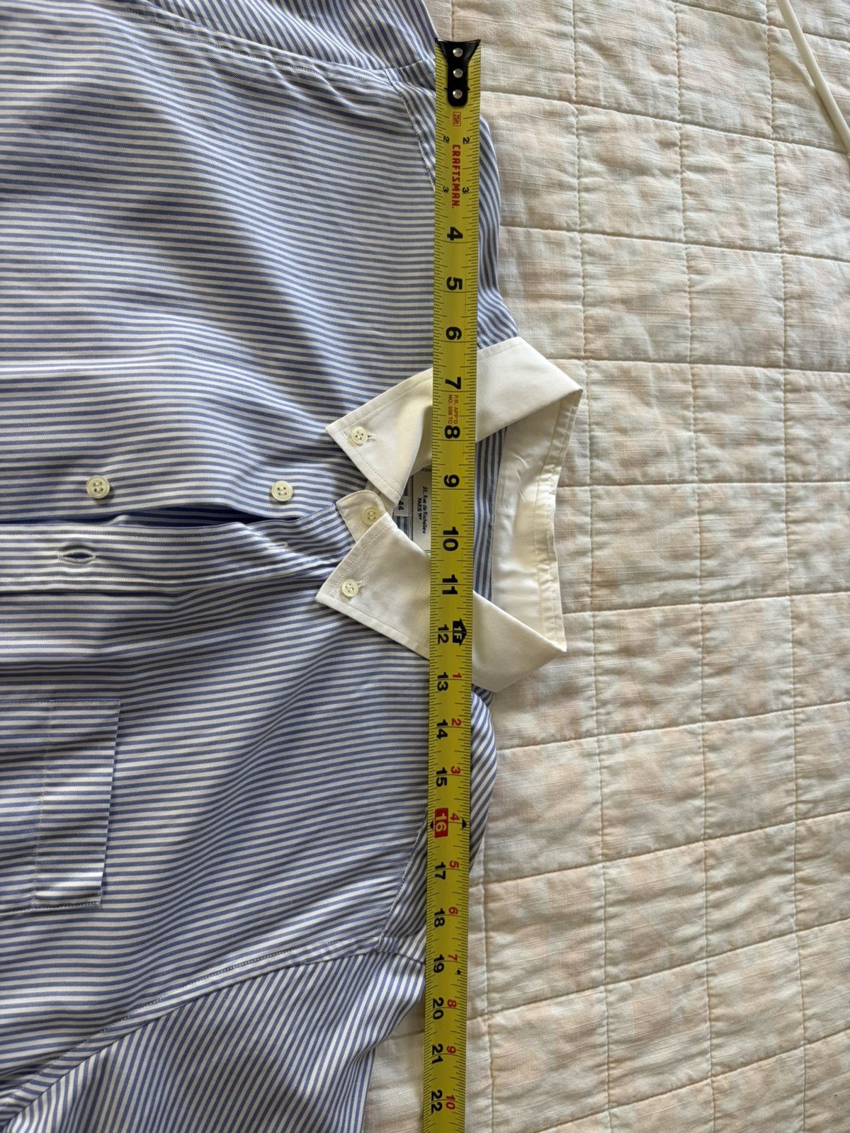 Maison Kitsune Maison Kitsuné Blue Stripe Shirt Contrast Collar & Cuffs Size US S / EU 44-46 / 1 - 8 Thumbnail