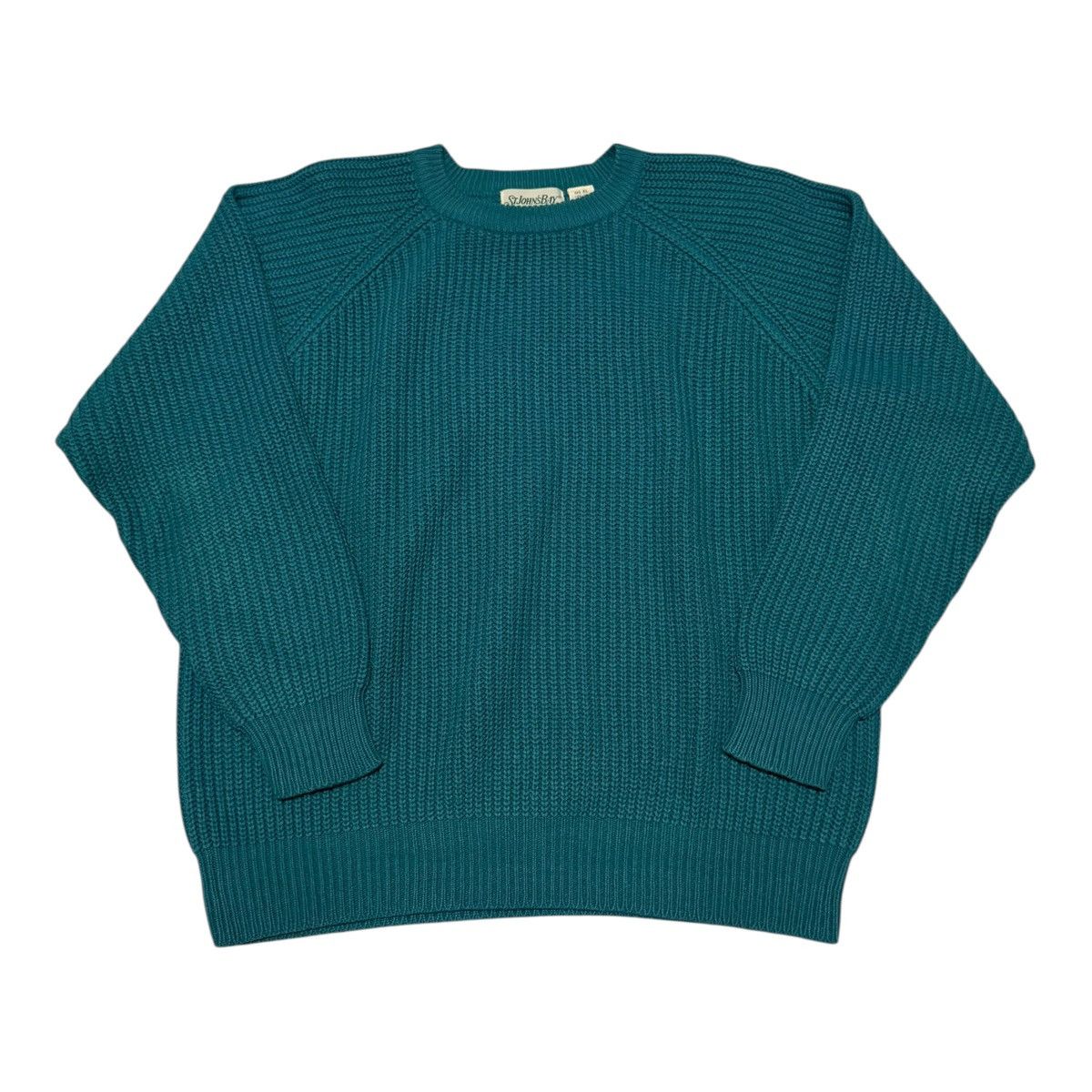 St. Johns Bay Vintage 90s St John's Bay Turquoise Knit Sweater Men's XL Size US XL / EU 56 / 4 - 1 Thumbnail