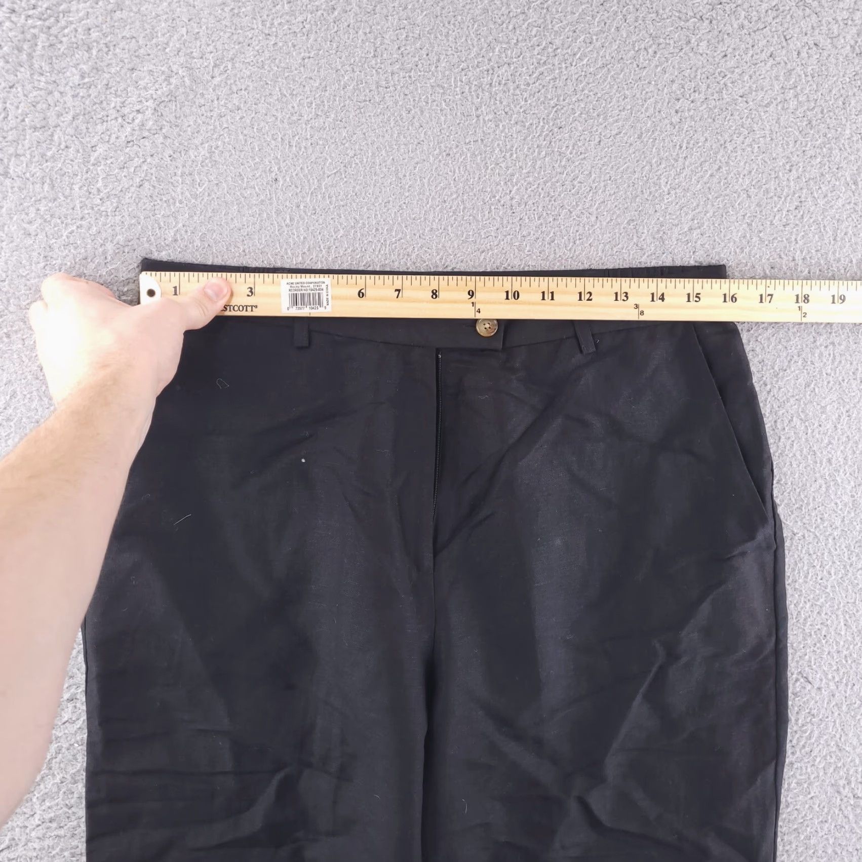 Orvis VINTAGE Orvis Pants Womens 12 Black Linen Blend High Waisted 30" Inseam Straight Relaxed Size 34" / US 12 / IT 48 - 7 Thumbnail