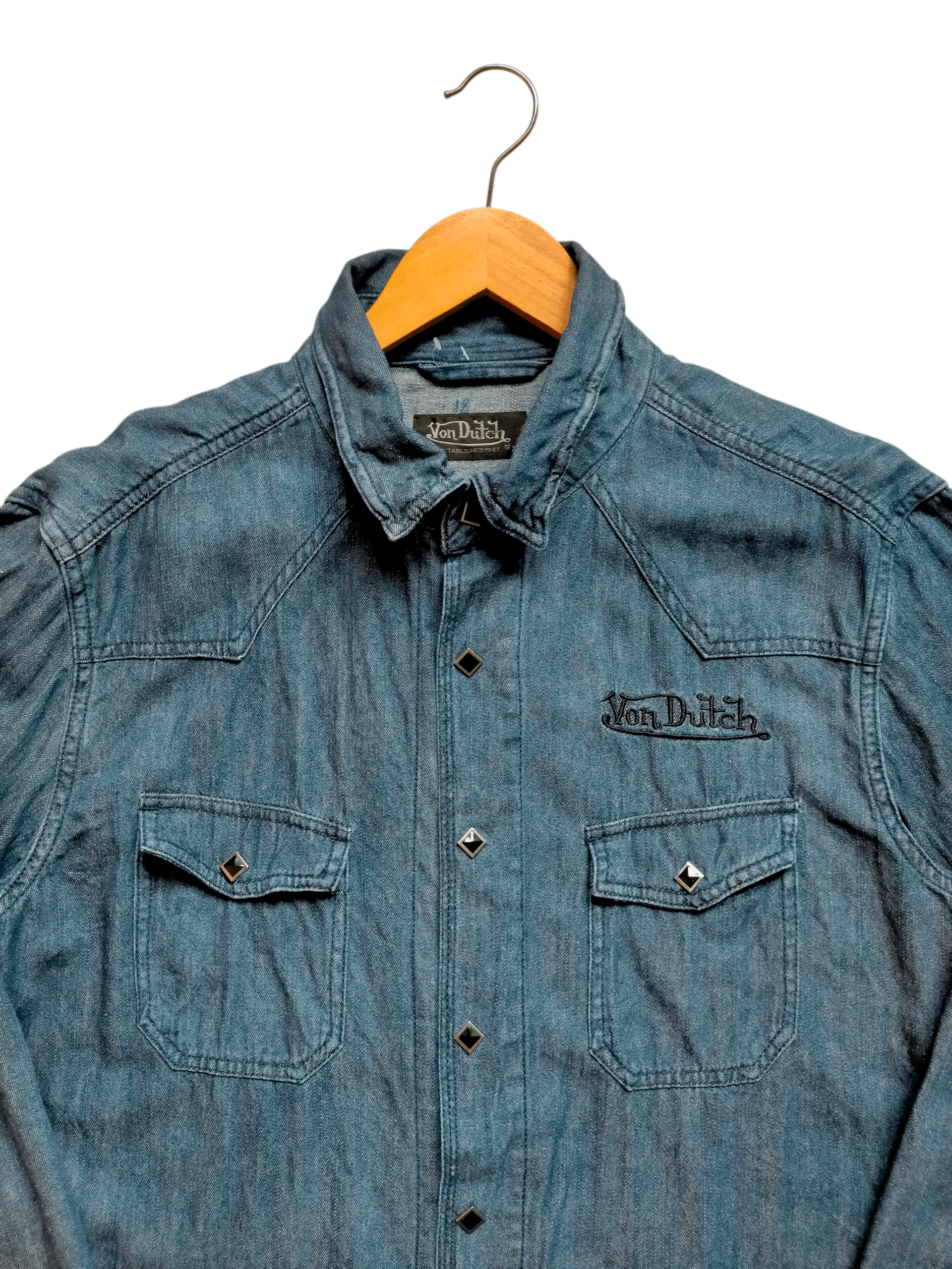 Von Dutch Von Dutch Denim Western Skulls Embroidered Button ups Size US XL / EU 56 / 4 - 5 Thumbnail