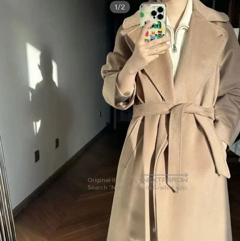Max Mara MaxMara Brown Wool Women's Coat . Size S / US 4 / IT 40 - 7 Thumbnail