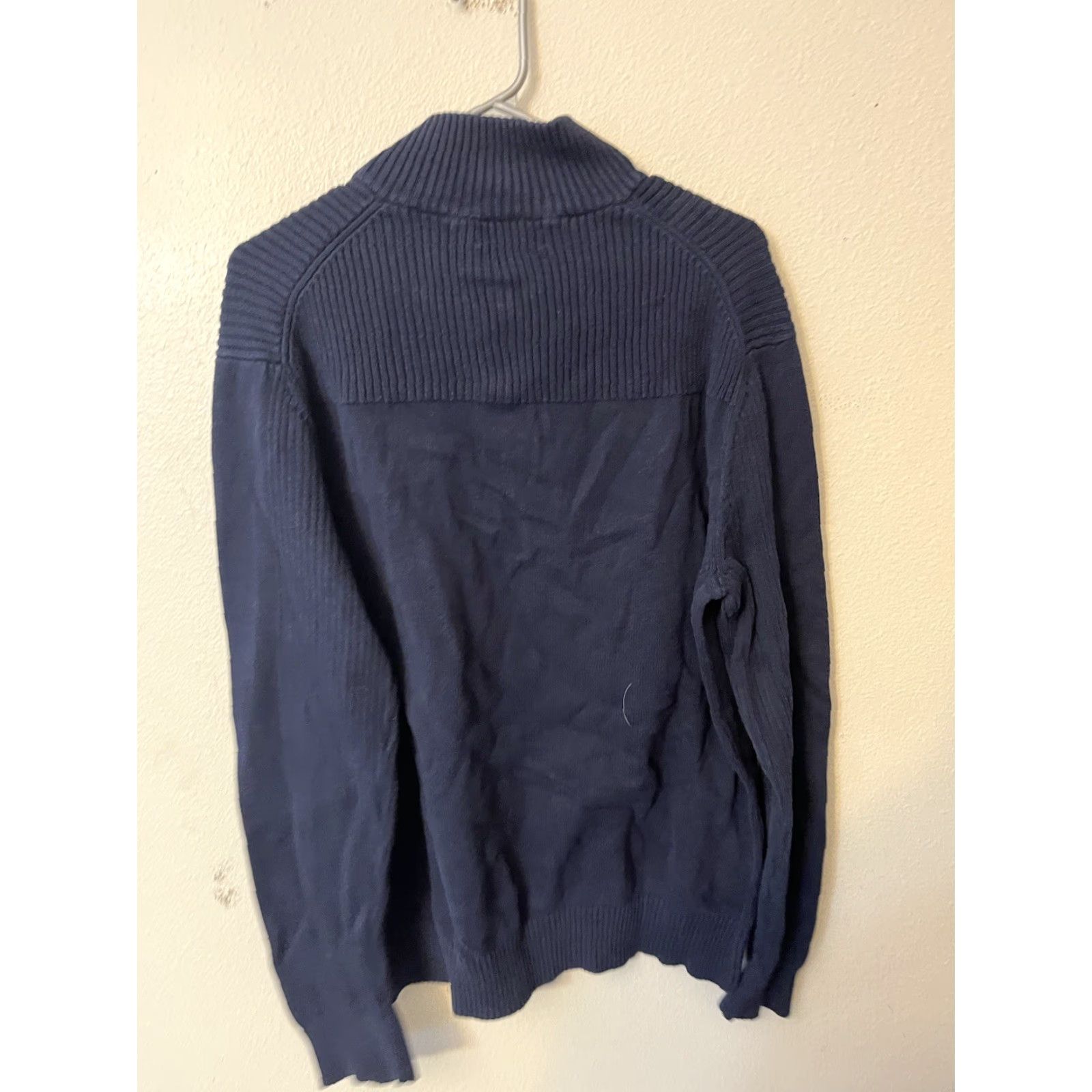 Calvin Klein Calvin Klein Men's Sweater 1/4 Zip Mock Neck Large Blue Size US L / EU 52-54 / 3 - 2 Thumbnail