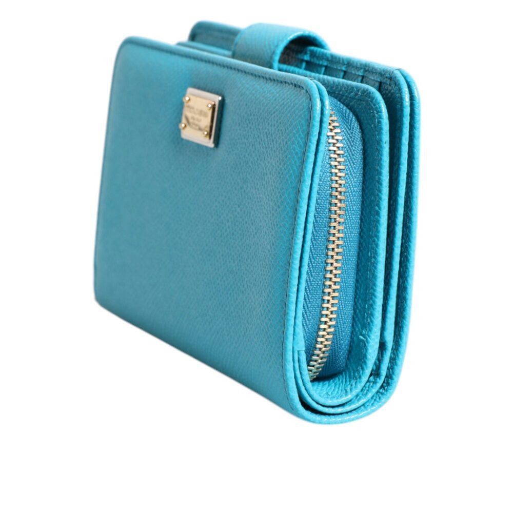 Dolce & Gabbana Dolce & Gabbana Light Blue Leather Bifold Continental Clutch Size ONE SIZE - 4 Thumbnail