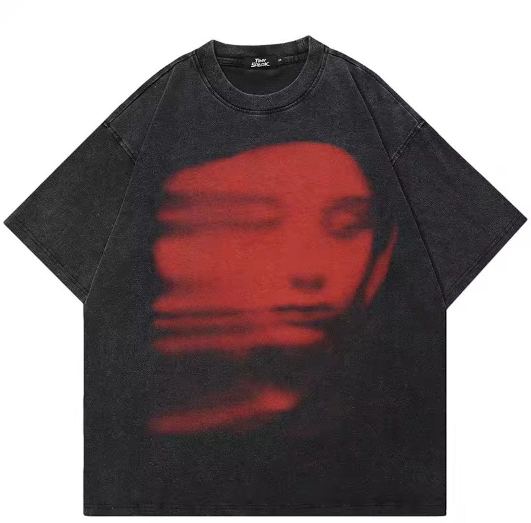 Vintage Masterpiece Art Red Face Tee Vintage Style oversized Size US L / EU 52-54 / 3 - 2 Thumbnail