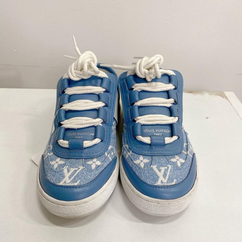 Louis Vuitton Louis Vuitton Blue Logo Canvas Sneakers -2508 Size US 5.5 / EU 38 - 2 Thumbnail