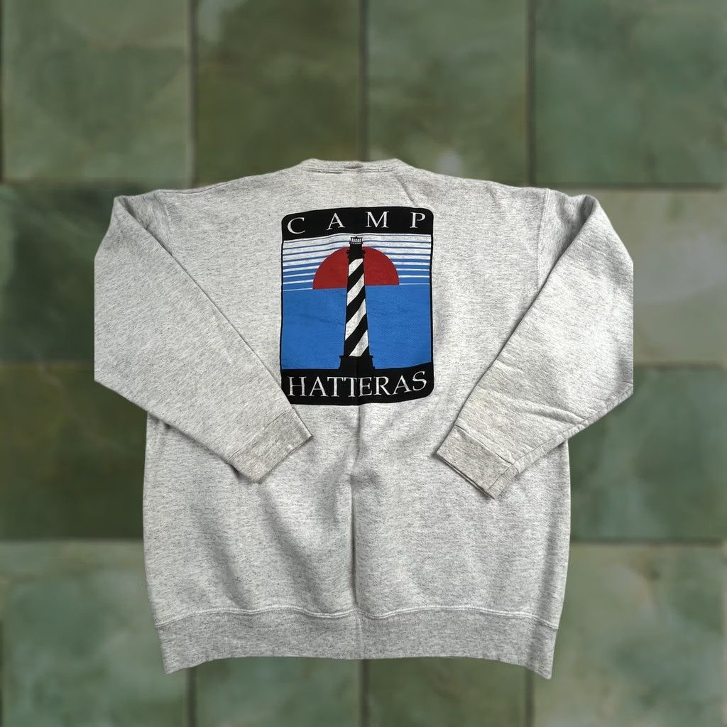 Vintage VINTAGE Oneita Sweatshirt Mens XL Camp Hatteras Lighthouse Graphic USA Size US XL / EU 56 / 4 - 1 Thumbnail