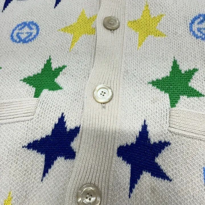 Gucci Gucci Gucci V-Neck Wool Cardigan with Star Print -2506 Size US S / EU 44-46 / 1 - 5 Thumbnail
