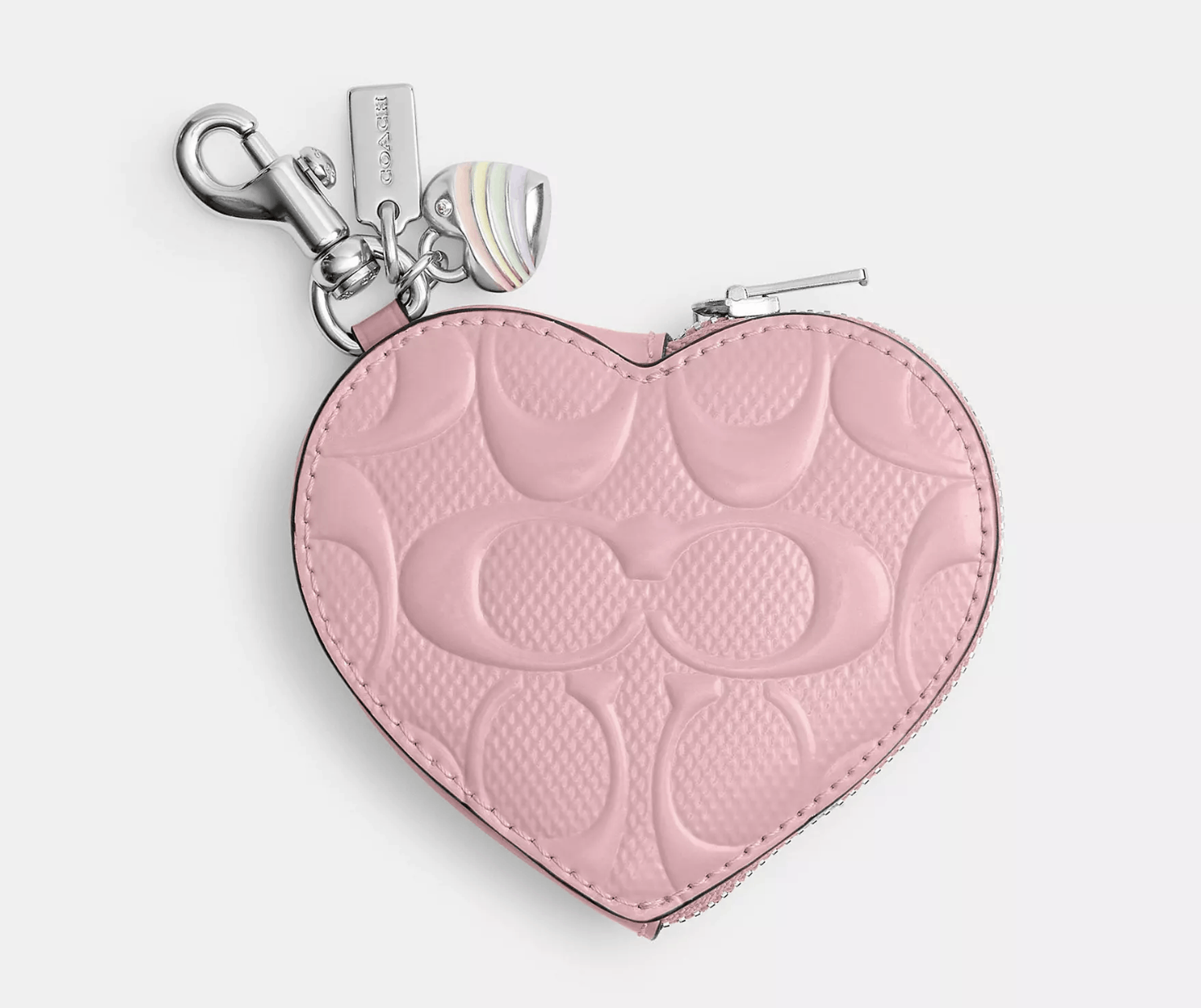 Coach Heart Bag Charm In Signature Leather With Heart Charm Size ONE SIZE - 6 Thumbnail