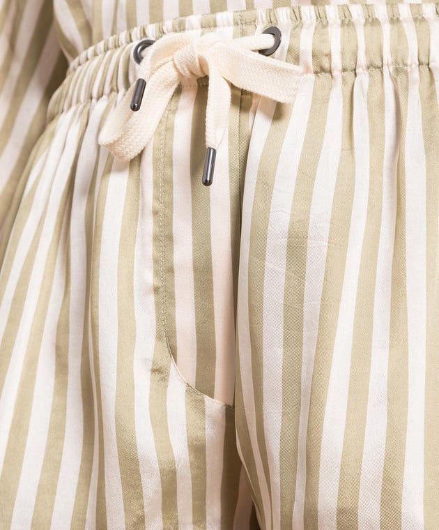 Brunello Cucinelli o1mle0824 Striped Drawstring Bermuda Shorts in Multicolor Size 30" / US 8 / IT 44 - 5 Thumbnail