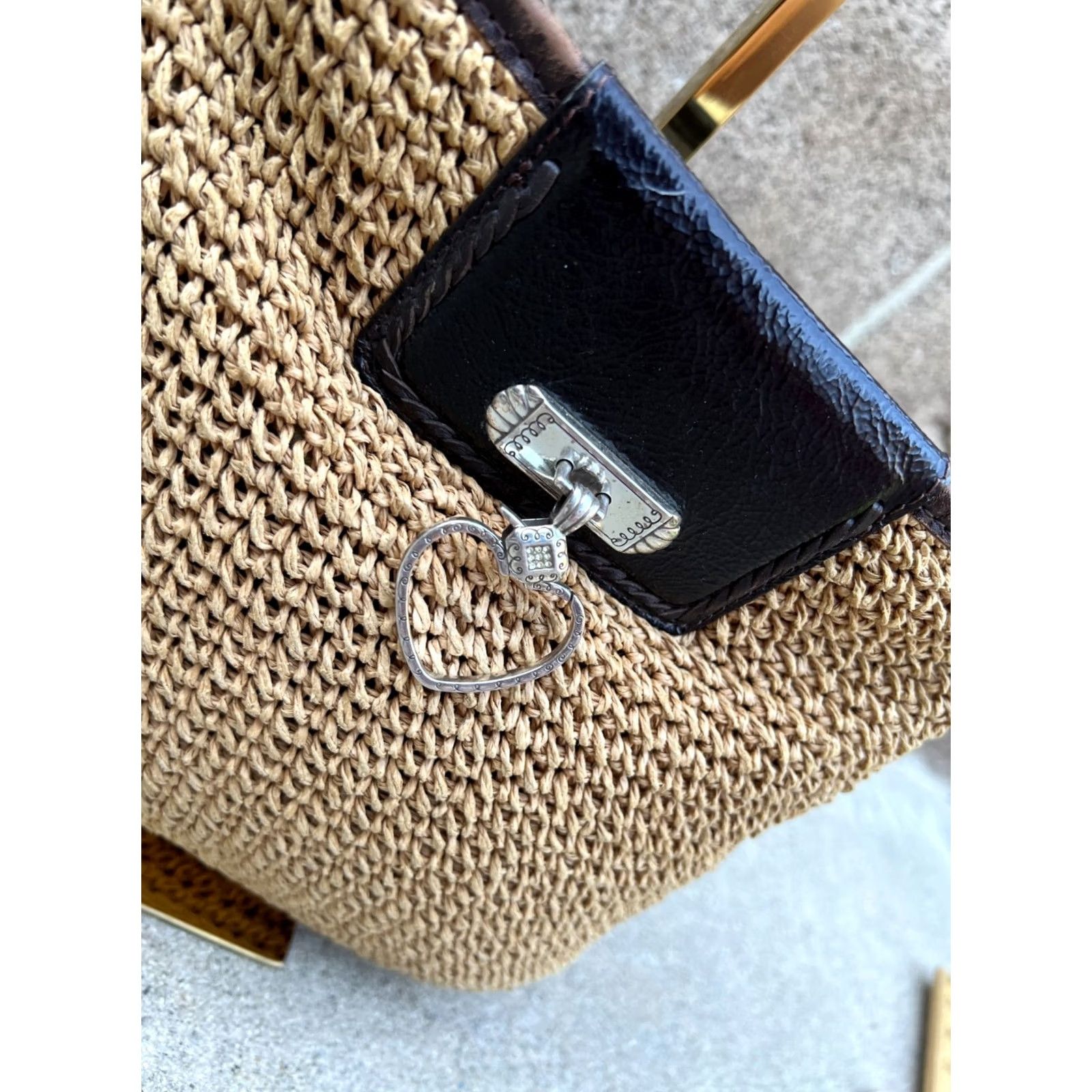 Brighton BRIGHTON Tweed Shoulder Purse Bag Beige Leather Square Womens Medium Bag 11 in 9 in 3 in Size ONE SIZE - 3 Thumbnail