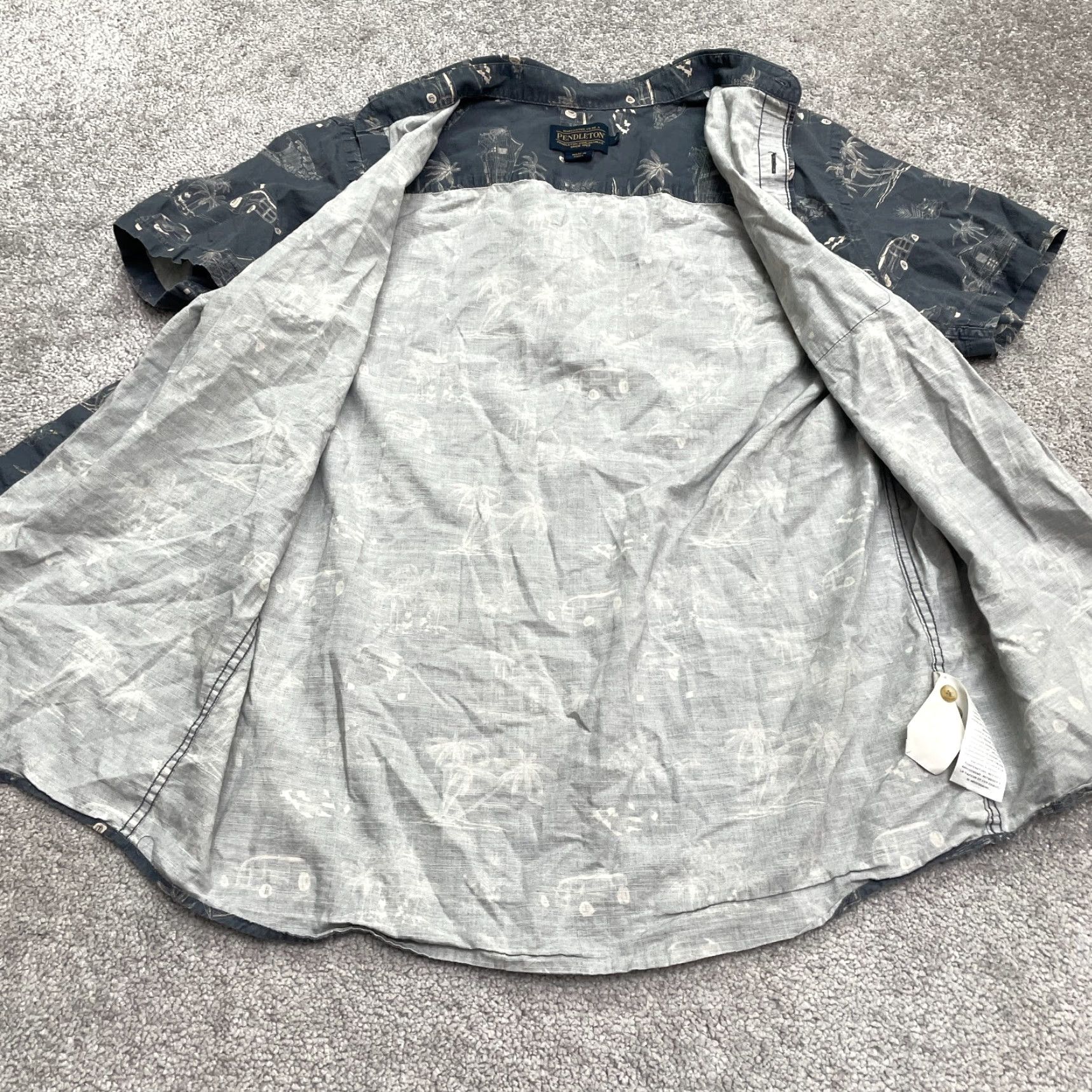 Pendleton VINTAGE Pendleton Men's Short Sleeve Button-Down Shirt Casual Travel Beach Cotton Blue Gray Size US M / EU 48-50 / 2 - 5 Thumbnail