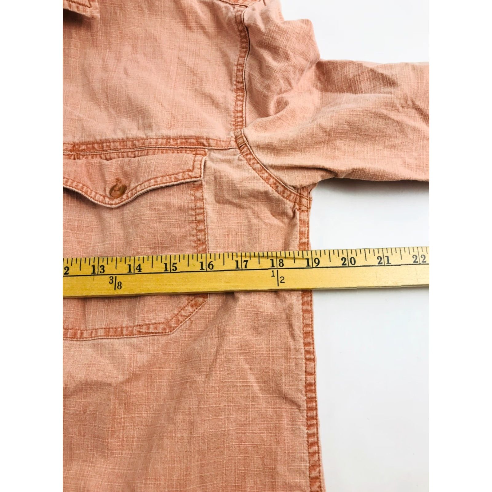 Faded Glory Faded Glory Shirt Mens Size S Peach Button-Up Long Sleeve Pockets Collared Spread Vintage: No Size US S / EU 44-46 / 1 - 4 Thumbnail