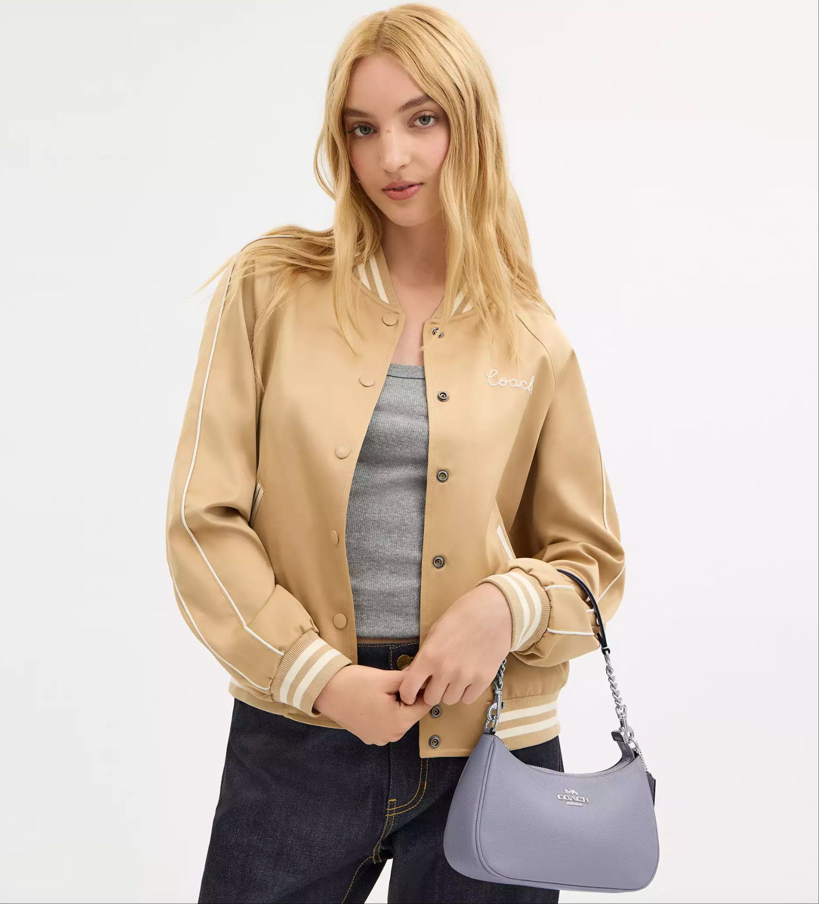 Coach NWT Coach Teri Shoulder Bag Silver/Mist CV934 Size ONE SIZE - 10 Thumbnail