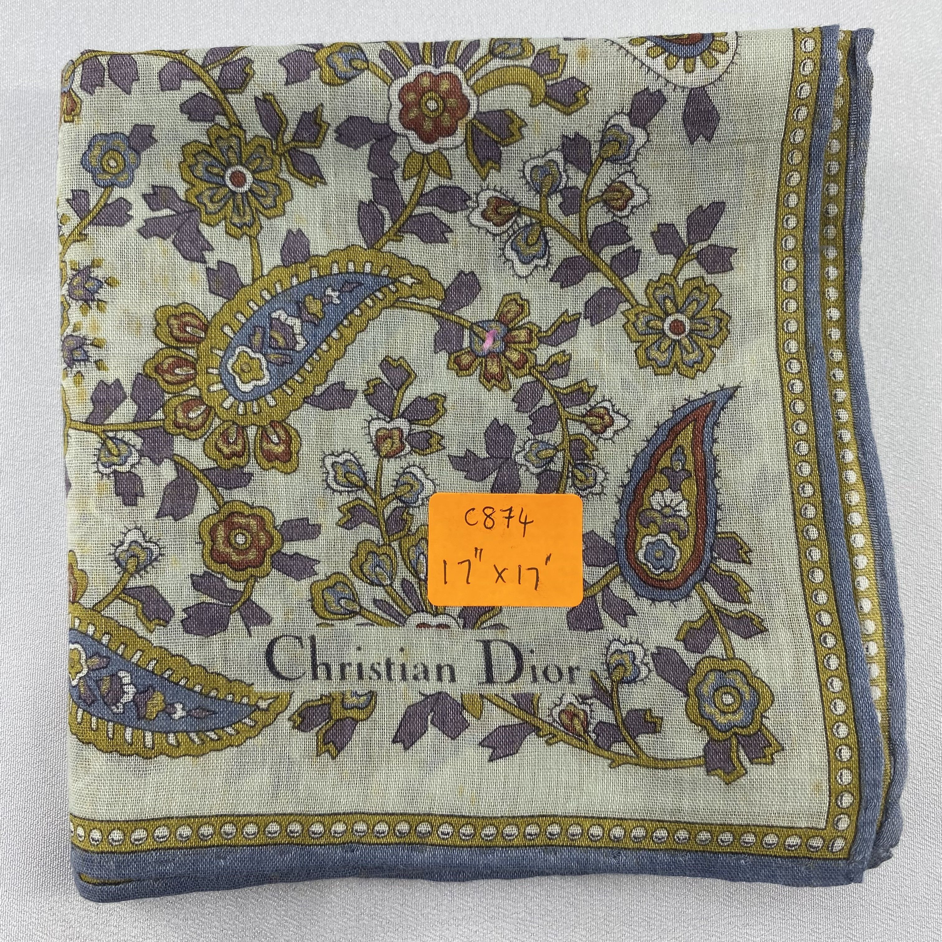 Vintage Christian Dior Paisley Handkerchief / Bandana / Neckerchief Size ONE SIZE - 7 Thumbnail