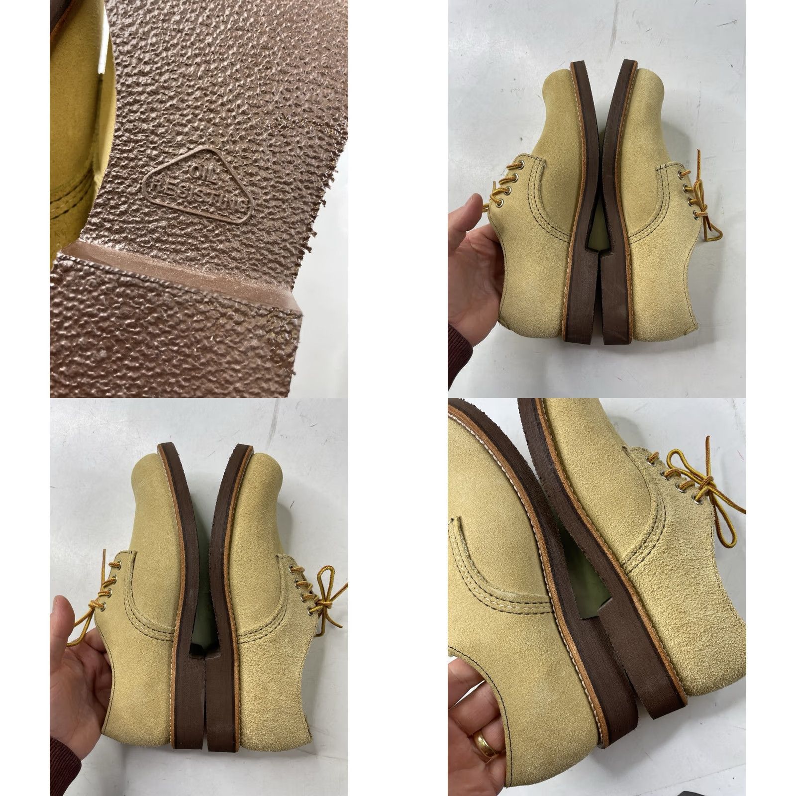 Red Wing Red Wing 8057 Oxford Hawthorne Abilene Roughout Suede Beige Size 7D USA Foreman Boot Leather Lining Moc Toe Workwear Mens Beige Oxfor d? Size US 6 / EU 39 - 8 Thumbnail