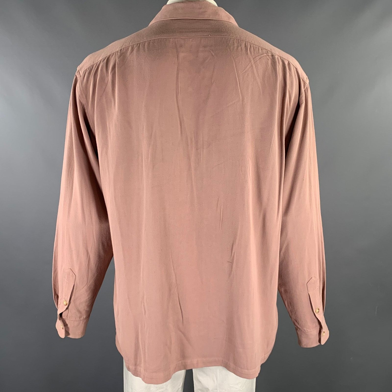 Polo Ralph Lauren XL Pink Heather Rayon Relax Long Sleeve Shirt Size US XL / EU 56 / 4 - 3 Thumbnail