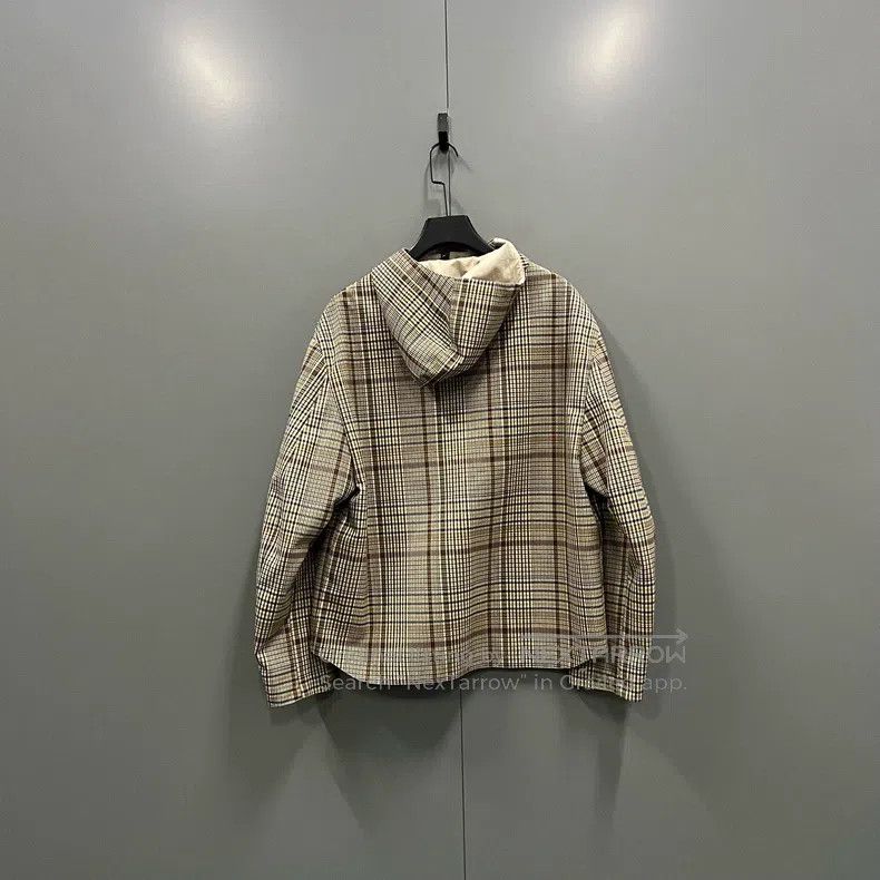 Hermes Hermes Gingham canvas zipper hooded jacket Size US M / EU 48-50 / 2 - 2 Thumbnail