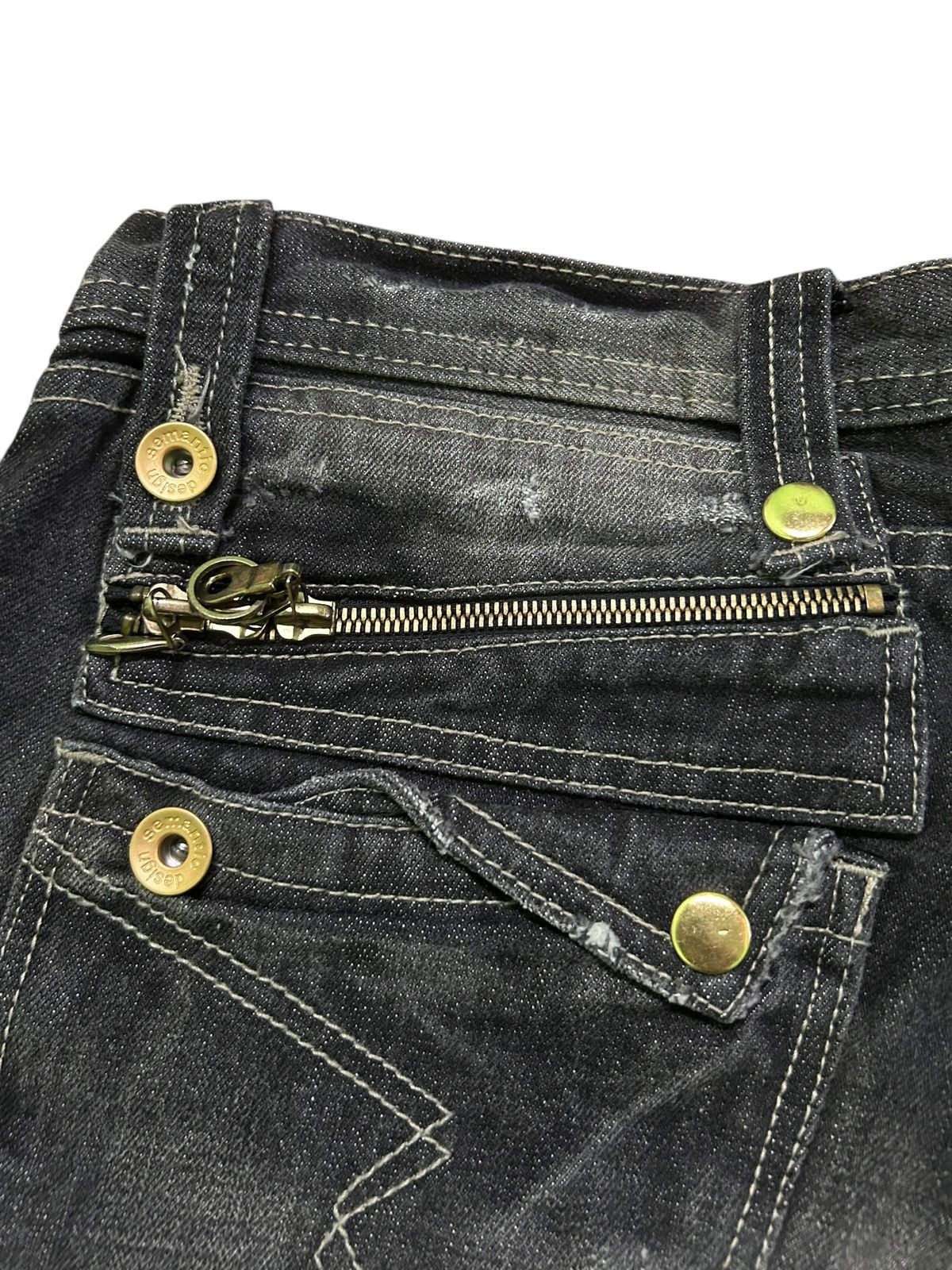 Kapital Semantic design Punk Bondage Style Denim Jeans ☠️☠️ Size US 32 / EU 48 - 3 Thumbnail