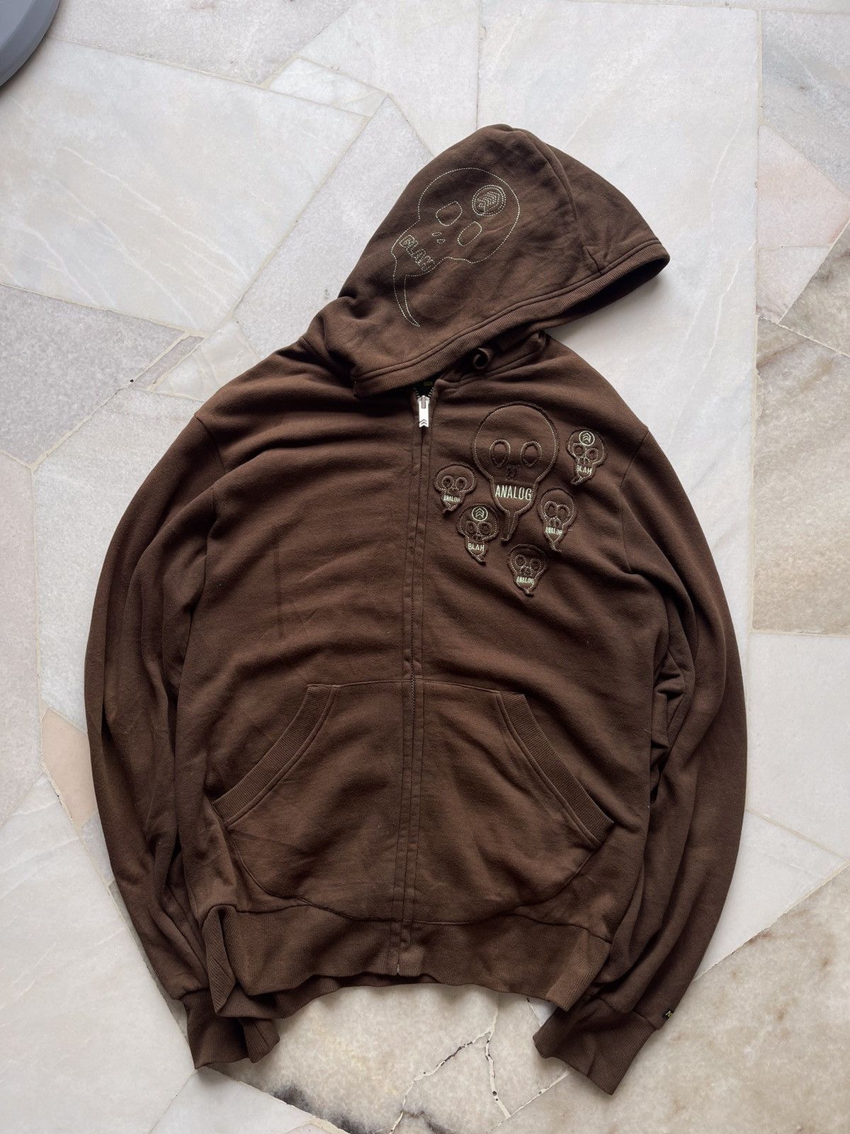Analog × Burton × Japanese Brand 2000s Analog Skull ‘Blah Blah Blah’ Zip Hoodie Size US L / EU 52-54 / 3 - 2 Thumbnail