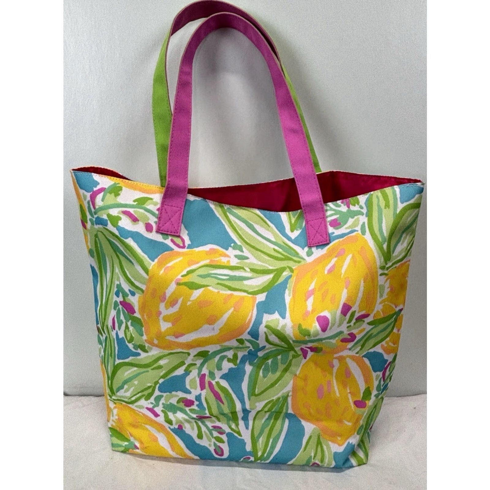 Lilly Pulitzer LILLY PULITZER x ESTEE LAUDER Tote Bag LEMONS / FLORAL Yellow Green Pink EUC Size ONE SIZE - 2 Thumbnail