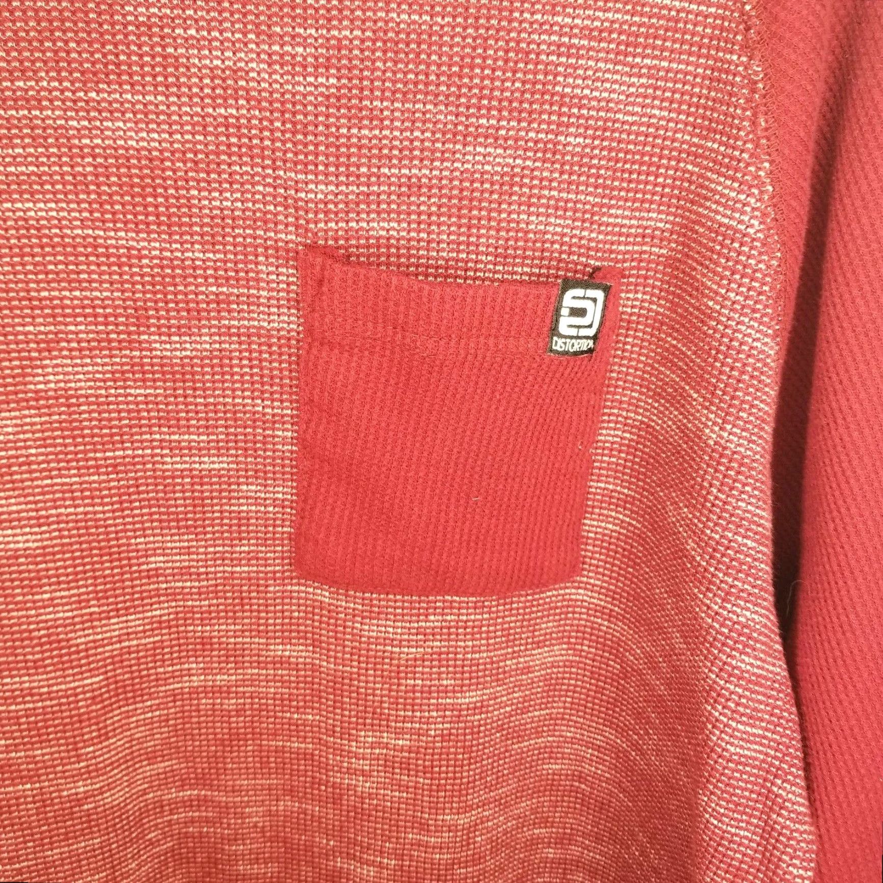 Vintage VINTAGE Distortion Shirt Mens 2XL Red Long Sleeve Round Neck 2XL Men Red Distortion Apparel—Basic Tee Size US XXL / EU 58 / 5 - 2 Thumbnail