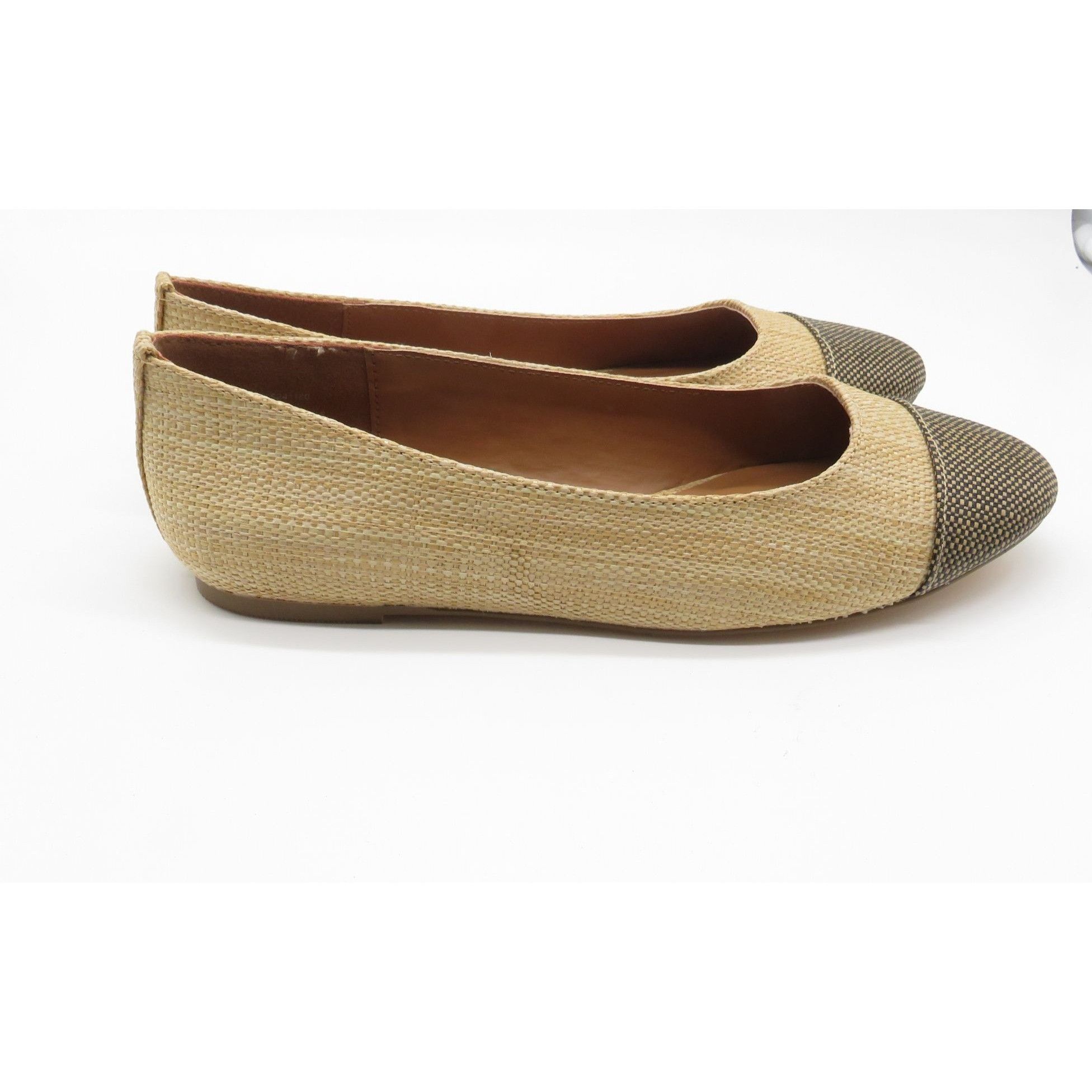 Other Kensie Women's Woven Flats Beige Brown Cap Toe Slip-On Casua Size US 6.5 / IT 36.5 - 3 Thumbnail