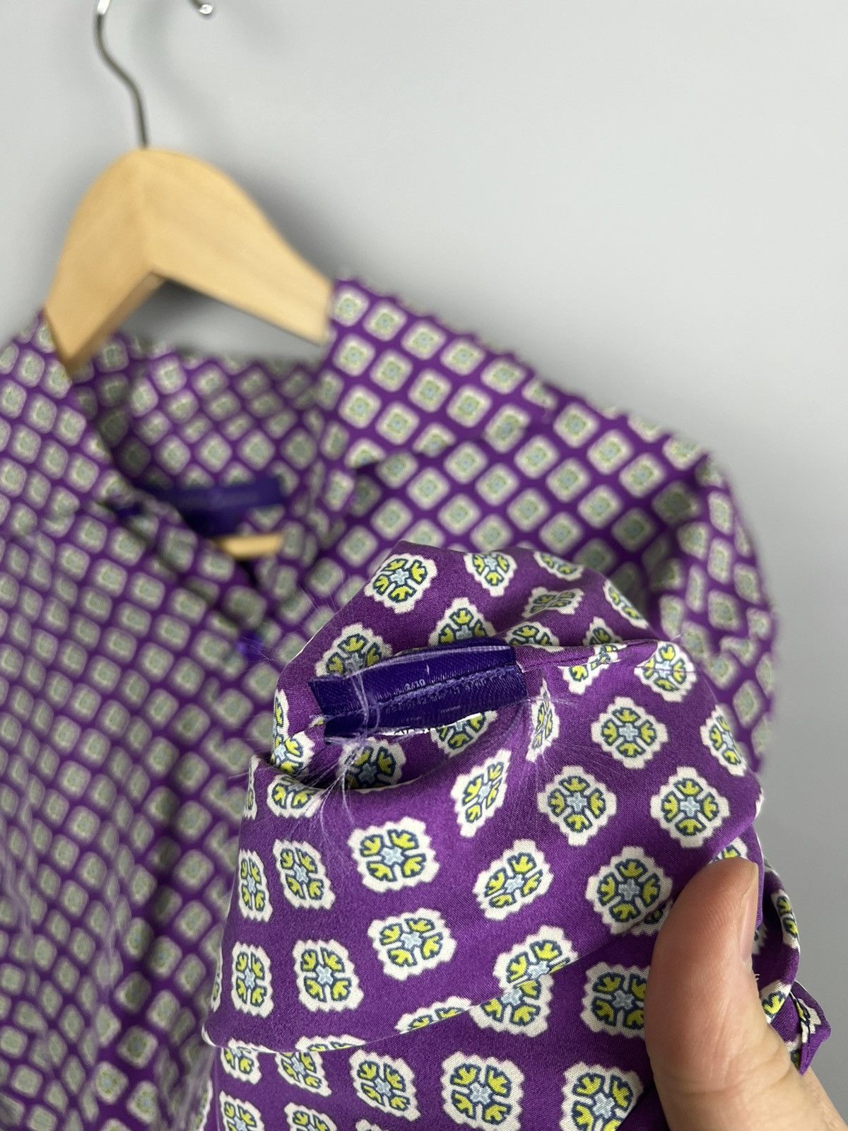 Ralph Lauren Purple Label Ralph Lauren silk Shirt geometric print Rare Size M / US 6-8 / IT 42-44 - 14 Thumbnail