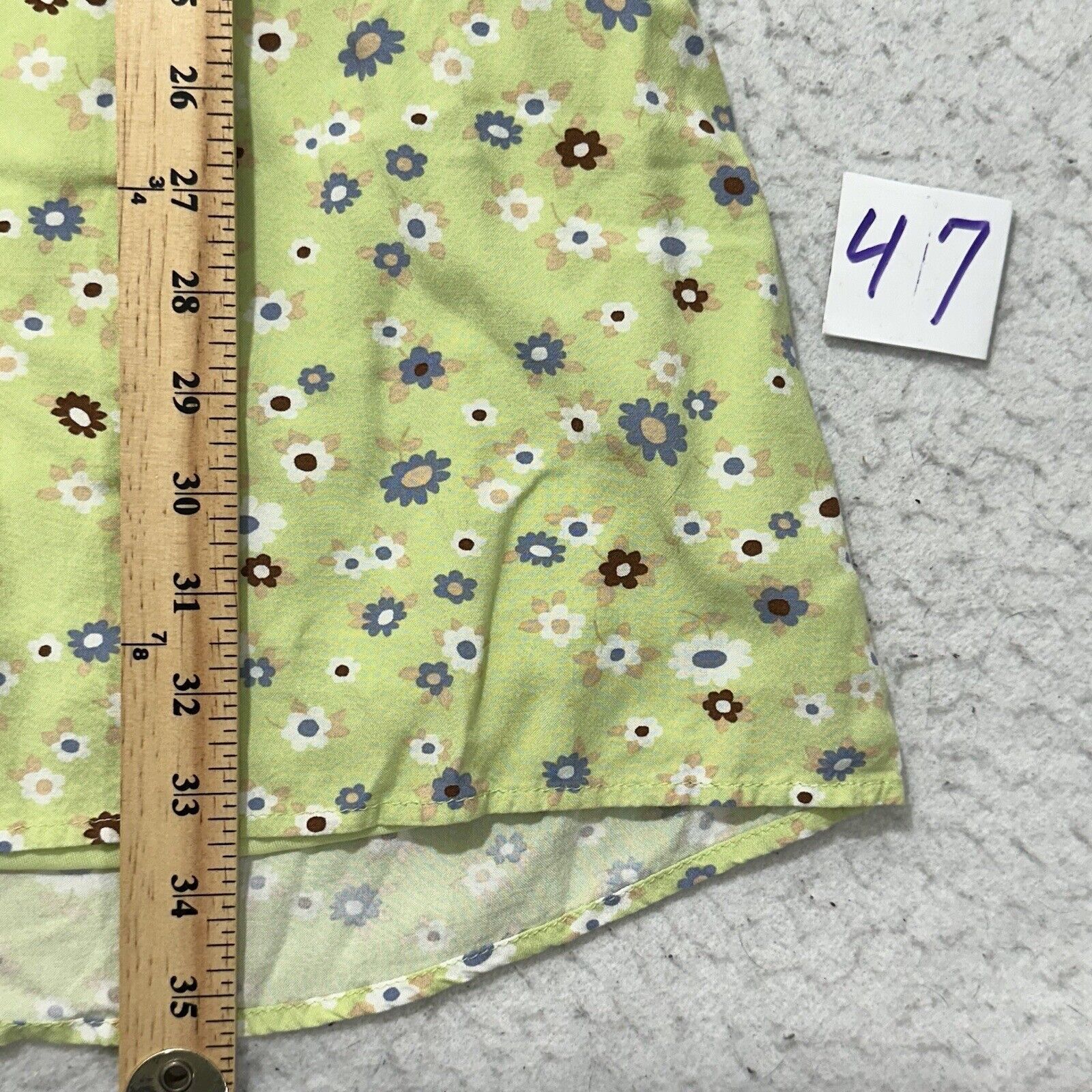 Other Kendall + Kylie Medium Green Floral Dainty Mini Dress Size M / US 6-8 / IT 42-44 - 8 Thumbnail