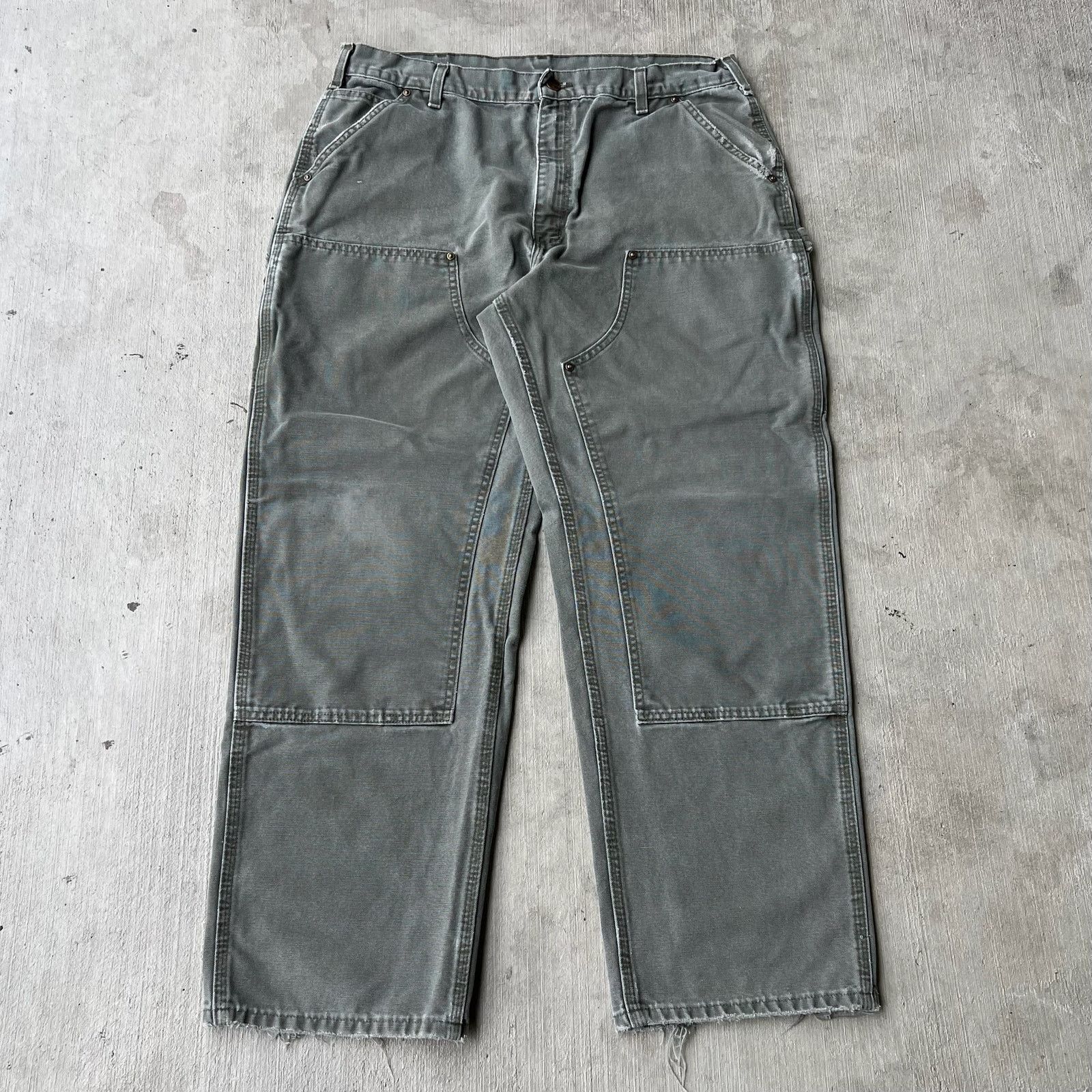 Carhartt × Vintage Carhartt MOS green double knee work wear carpenter pants Size US 35 - 1 Thumbnail