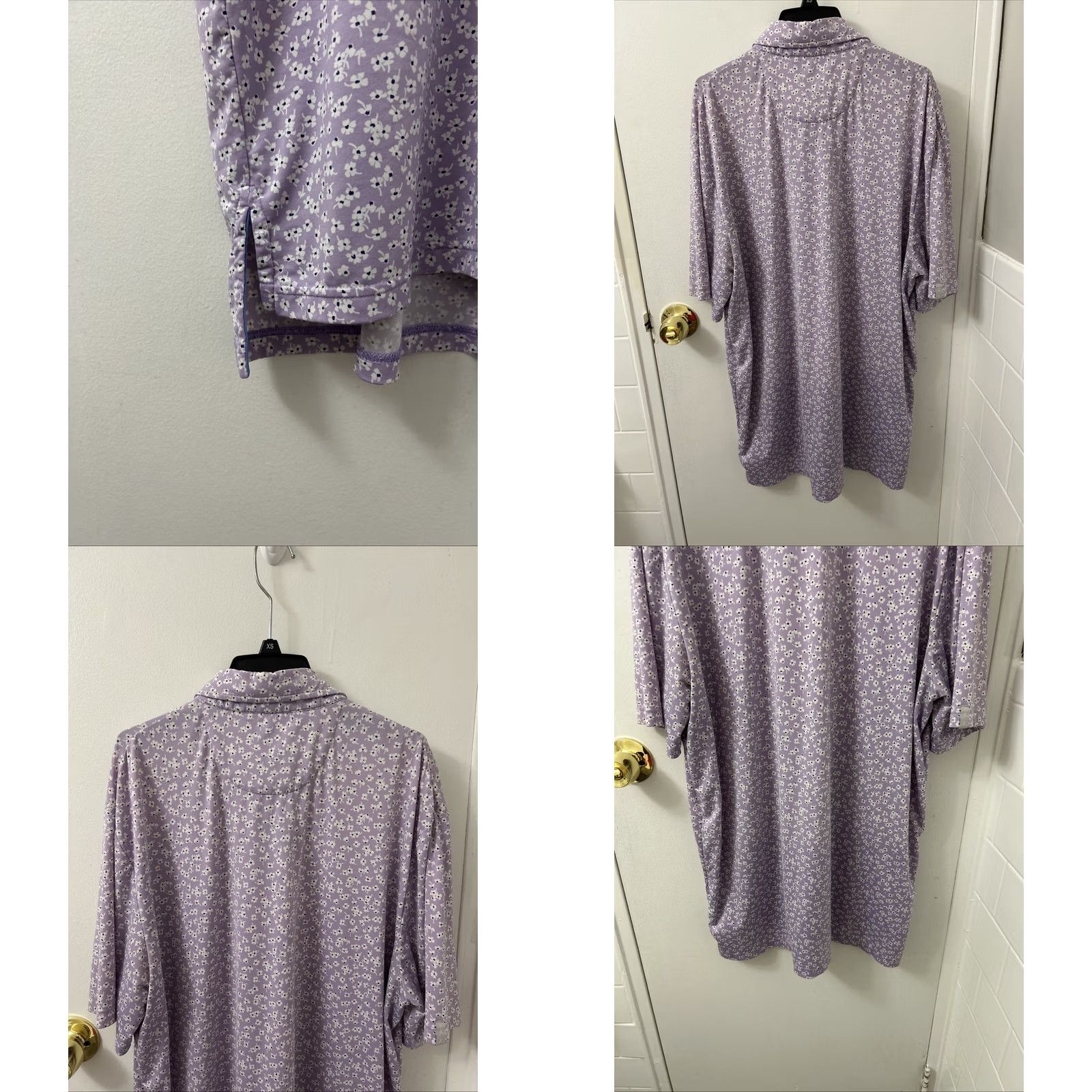 RLX Ralph Lauren RLX Ralph Lauren Polo Shirt Mens Large Purple Floral Wicking Short Sleeve Polo Golf Logo Size US L / EU 52-54 / 3 - 8 Thumbnail