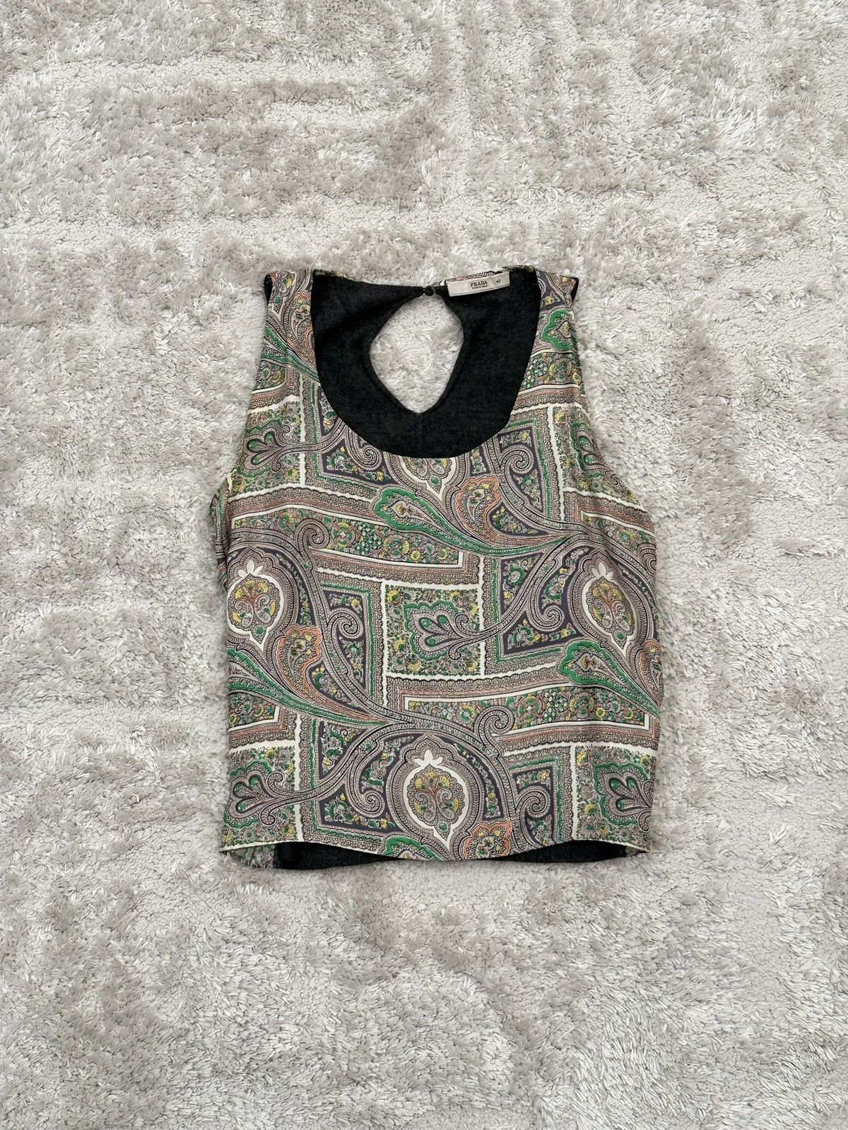 Prada Prada Archive Paisley Hybrid Sleeveless Top Size M / US 6-8 / IT 42-44 - 3 Thumbnail