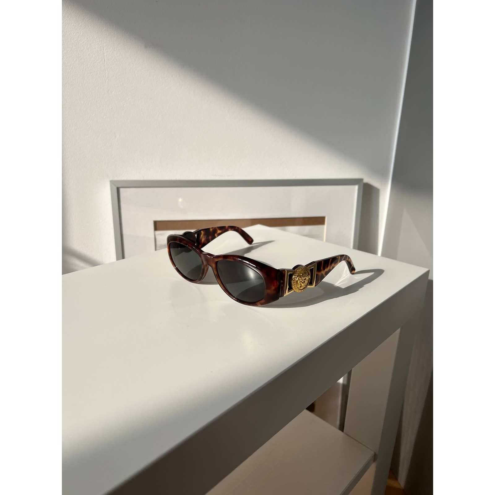 image of Vintage Gianni Versace Medusa Logo Mod 424 Gold Sunglasses, Men's