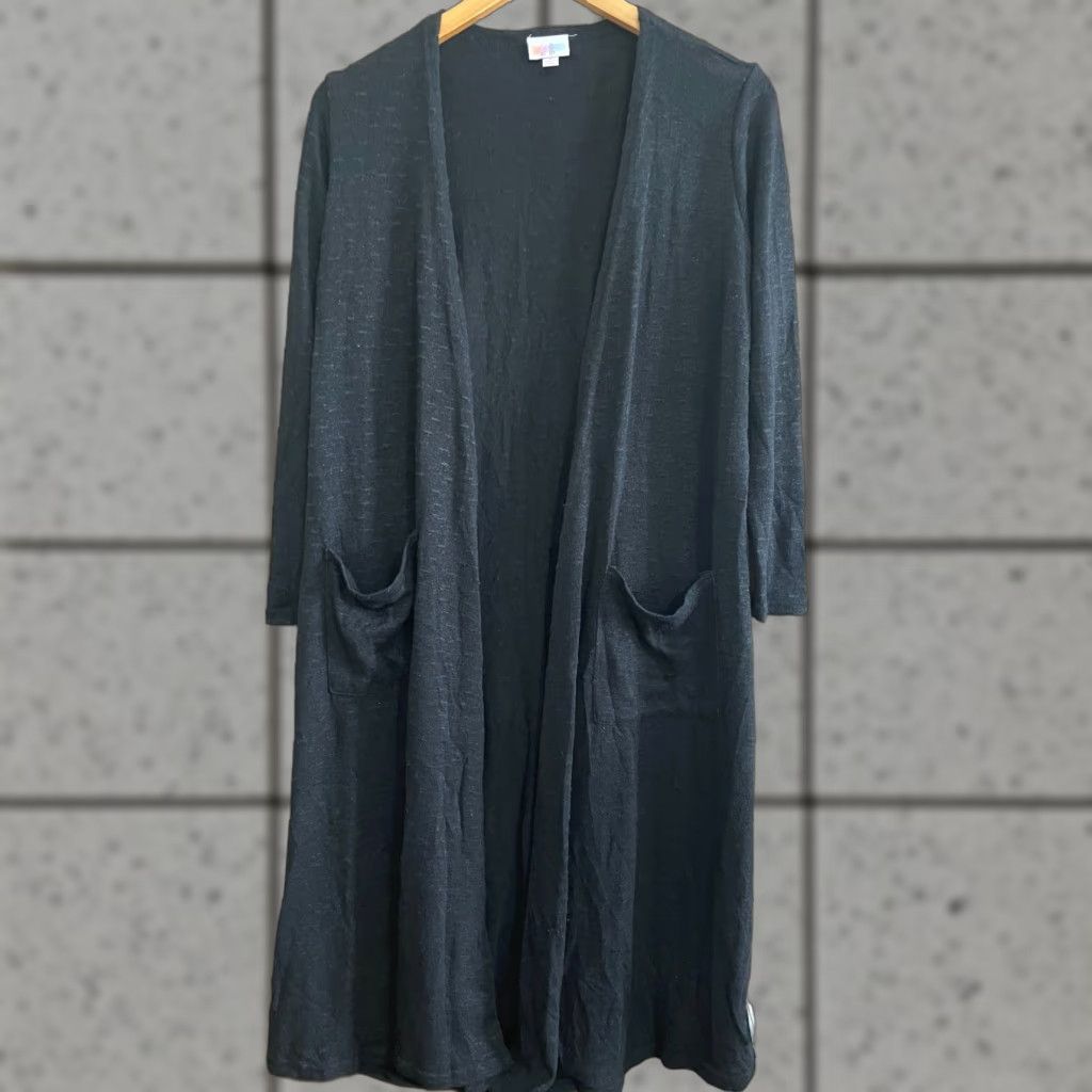 Vintage LuLaRoe Kimono Cover up Small Black Shirt Kimono Sleeve Jersey Women Medium Regular Women's LuLaRoe Kimono Cover up Black - S Size S / US 4 / IT 40 - 1 Thumbnail