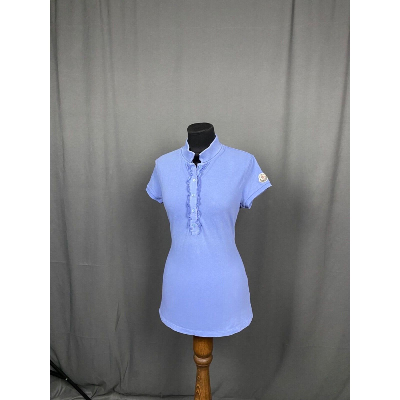 Moncler Moncler Maglia Women's Blue Polo T-Shirt Size S Size S / US 4 / IT 40 - 4 Thumbnail