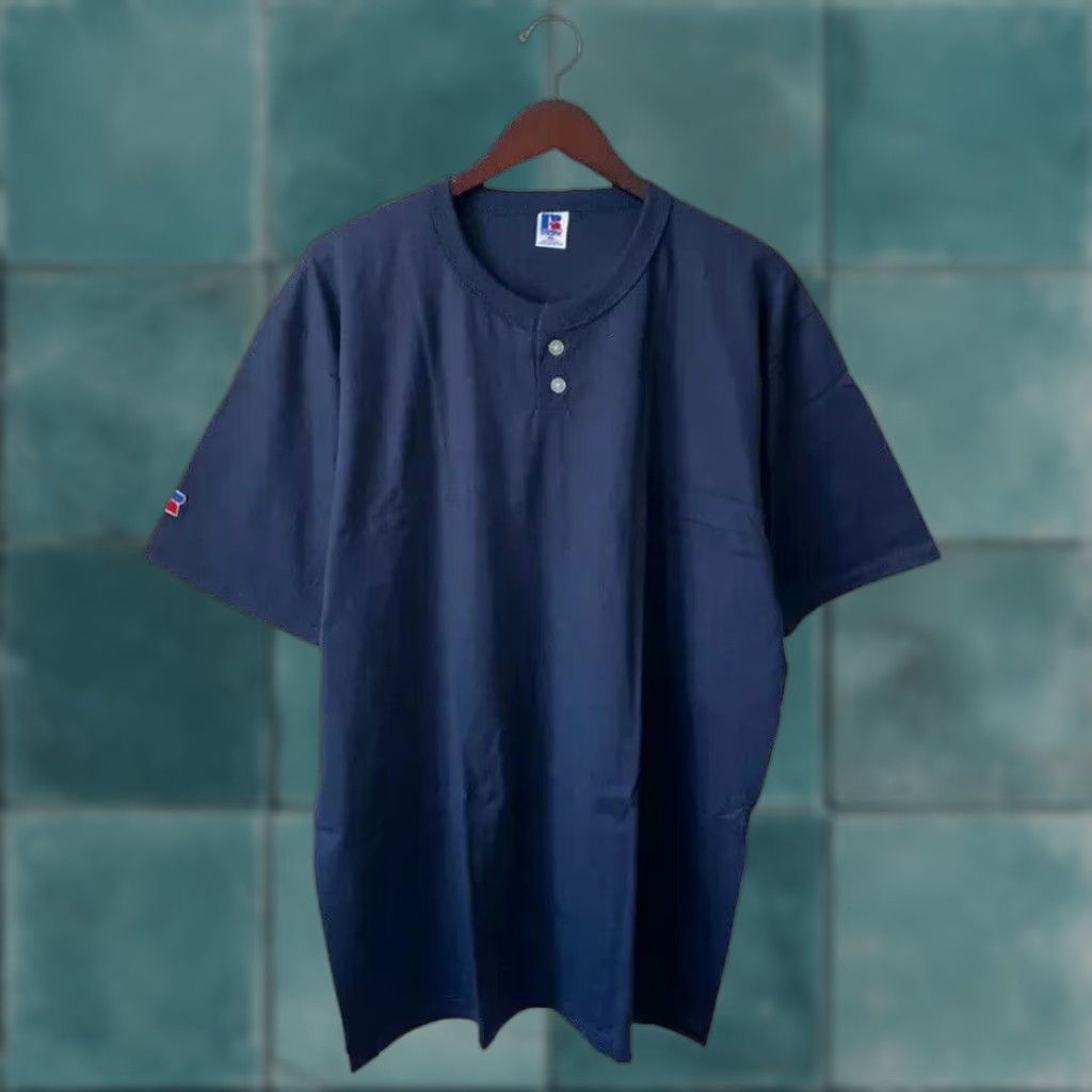 Russell Athletic VINTAGE Russell Athletic Henley TShirt Mens XXL Deadstock NWOT 90s Made USA Blue 2XL Navy 90s Mens Shirts Size US XXL / EU 58 / 5 - 1 Thumbnail